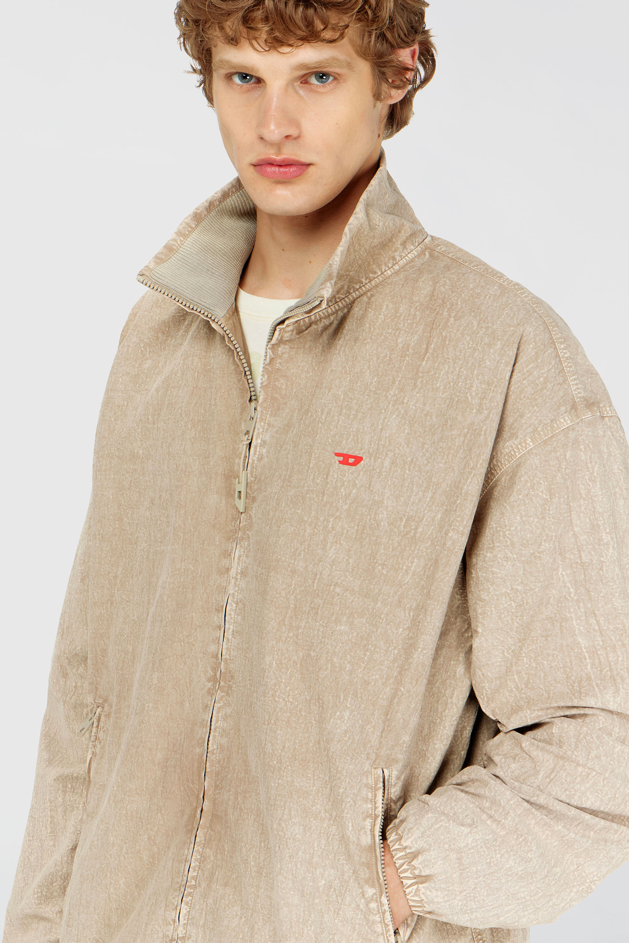 Diesel - J-CORSE-PLBH, Herren Jacke aus taslan mit spezieller Beschichtung in Beige - 5