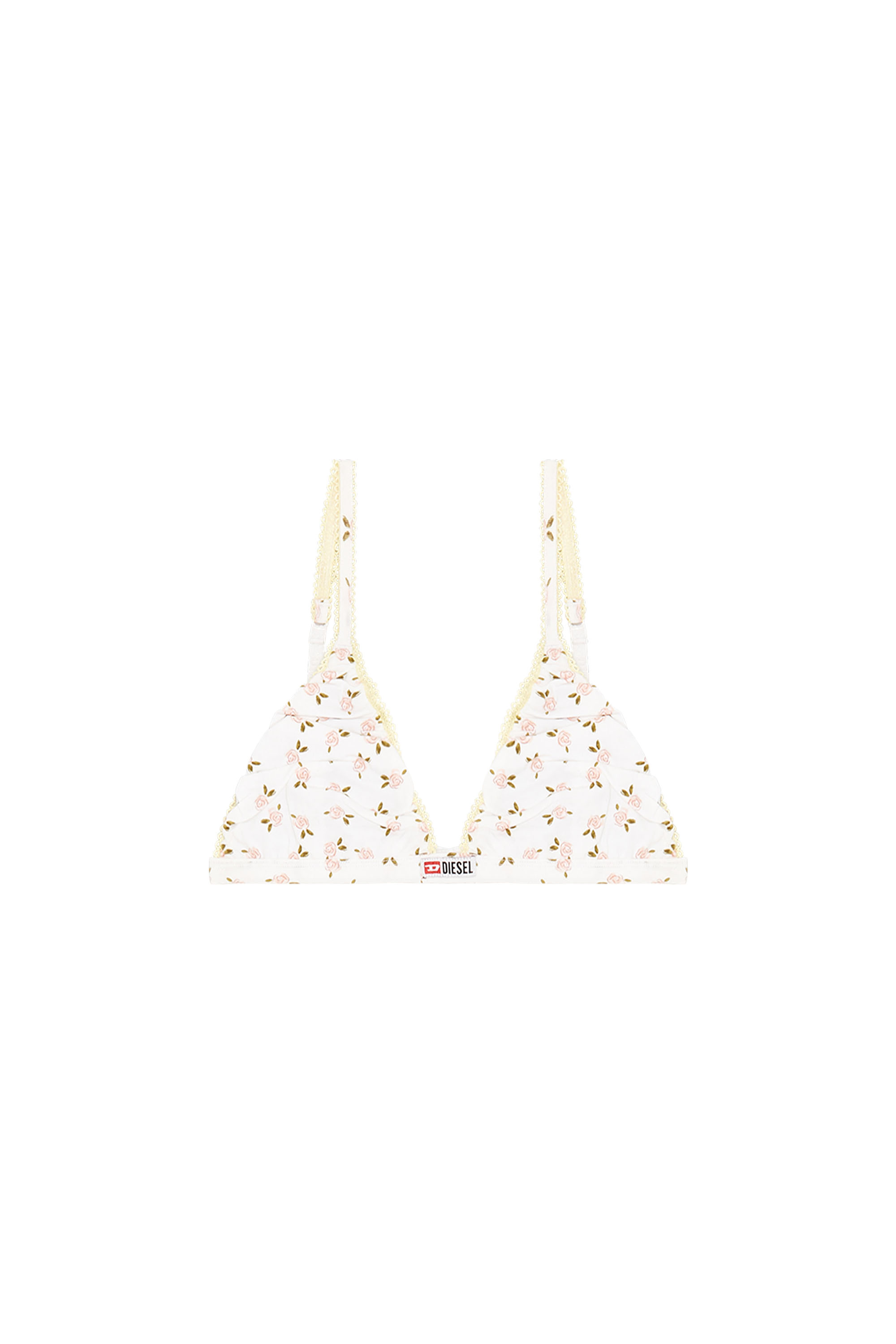 Diesel - JANA-D-CORE, Damen Triangel-BH aus Baumwolle mit all-over Blumenprint in Wei&szlig; - 3