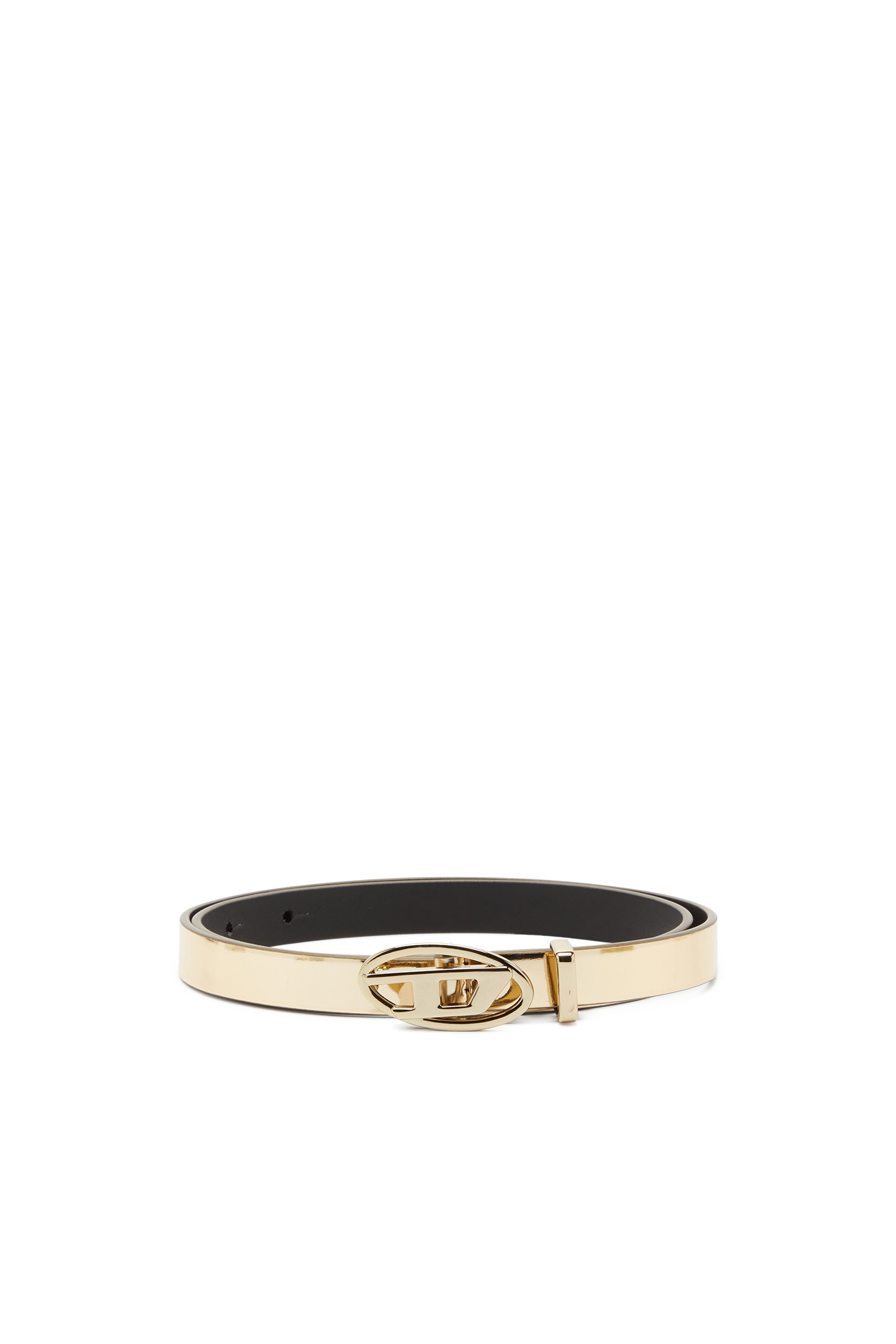 Diesel - B-1DR 15, Damen Schmaler Gürtel aus laminiertem Leder in Gold - 1