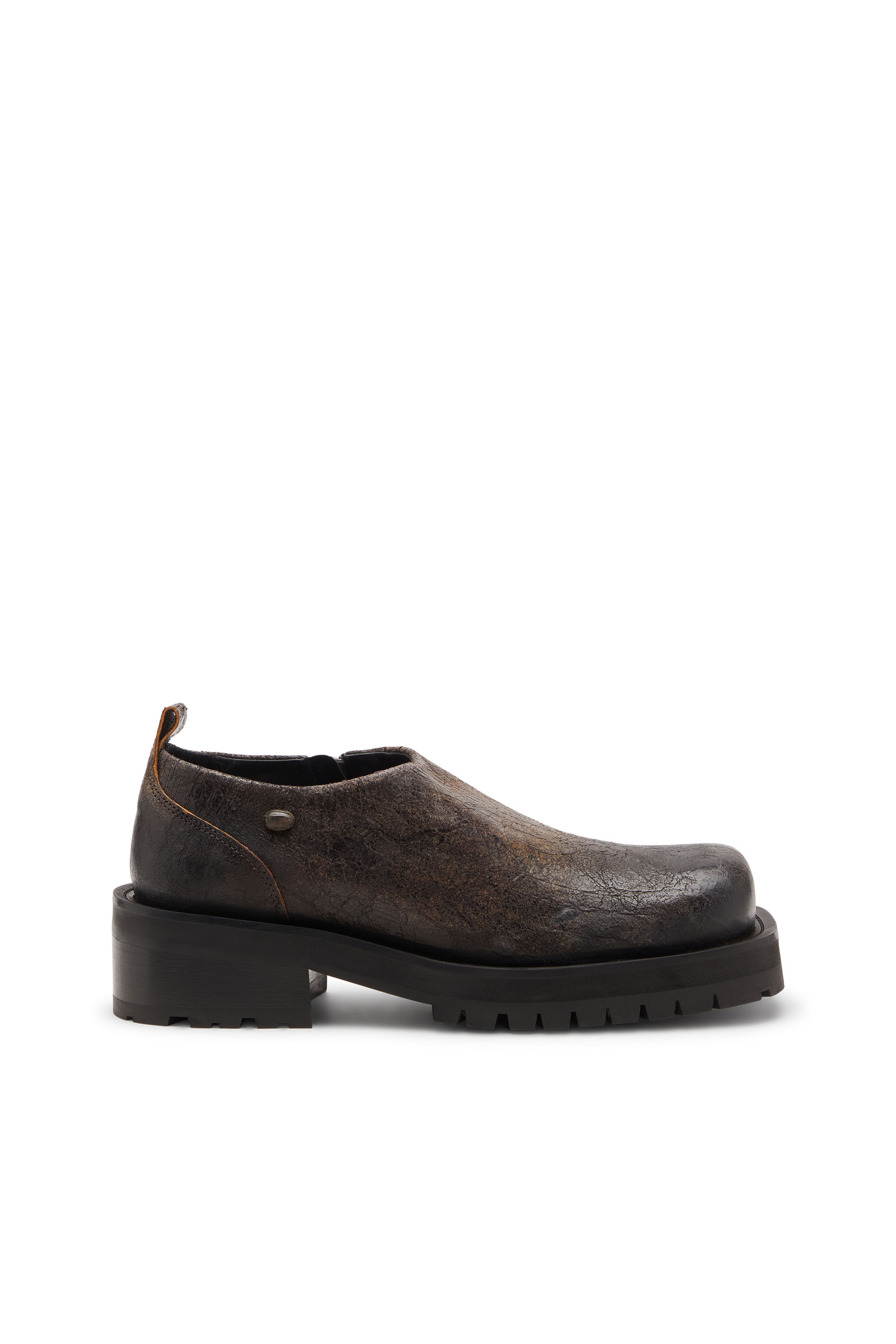 Diesel - D-TEXAN CLOG, Herren D-Texan-Schuhe mit Reißverschluss aus Wildleder in vielgetragener gerissener Optik in Braun - 1