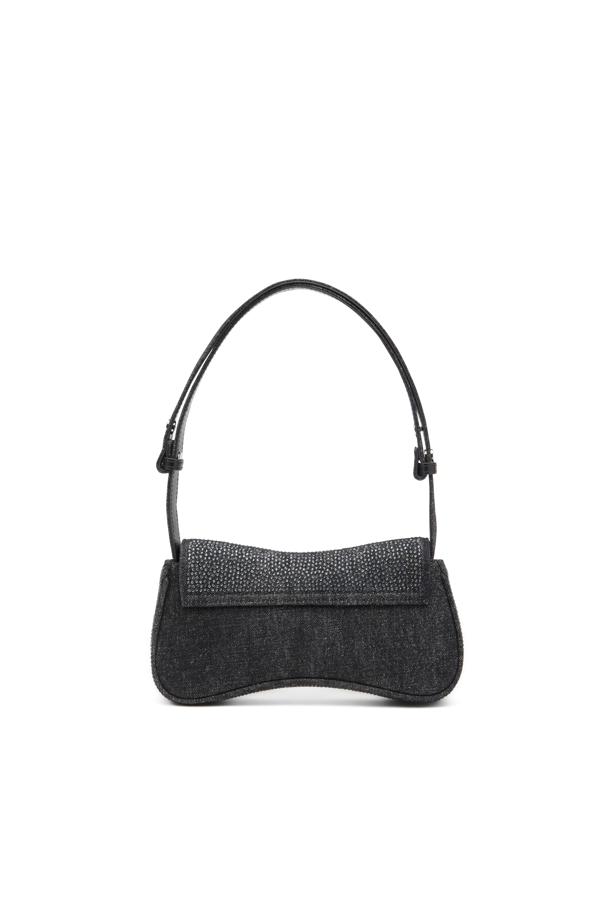 Diesel - PLAY CLUTCH, Damen Play-Clutch aus Strass-Denim in Schwarz - 2