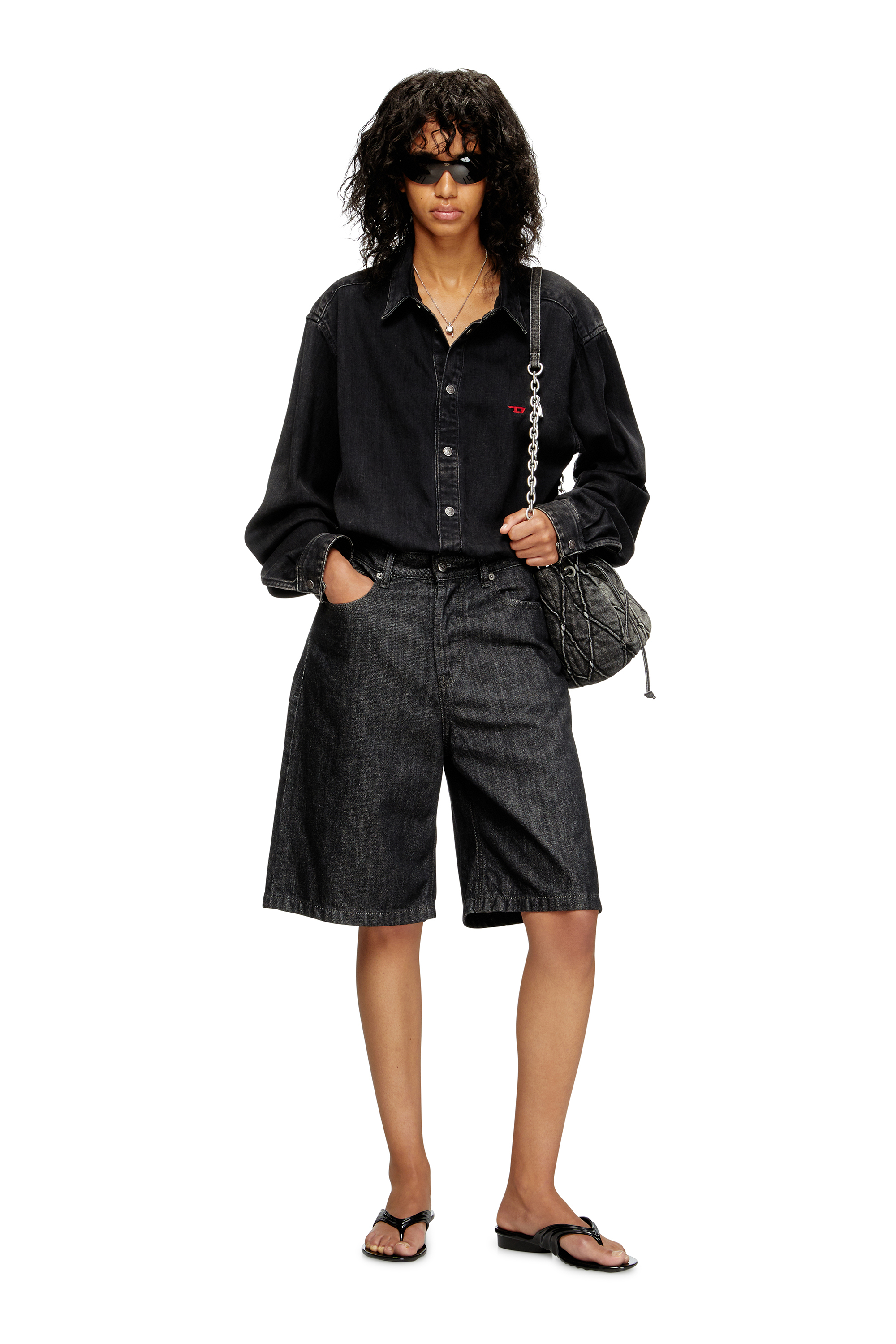 Diesel - MELISSA QUANTUM THONG, Damen Künstlerisch gestaltete Flip-Flops aus Melflex® in Schwarz - 7