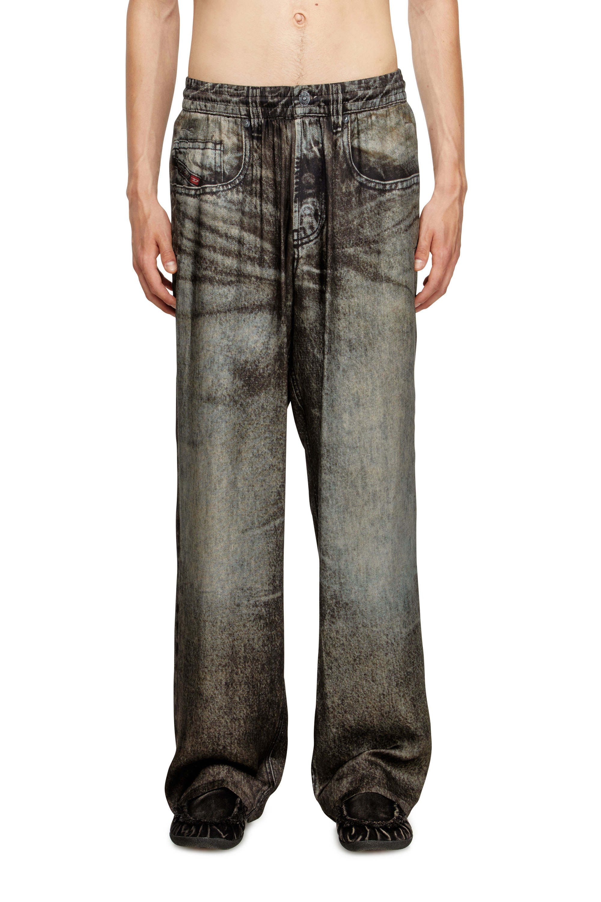 Diesel - P-THECK-LKCT, Herren Elastische Hose aus Viskose im Denim-Look in Schwarz - 1