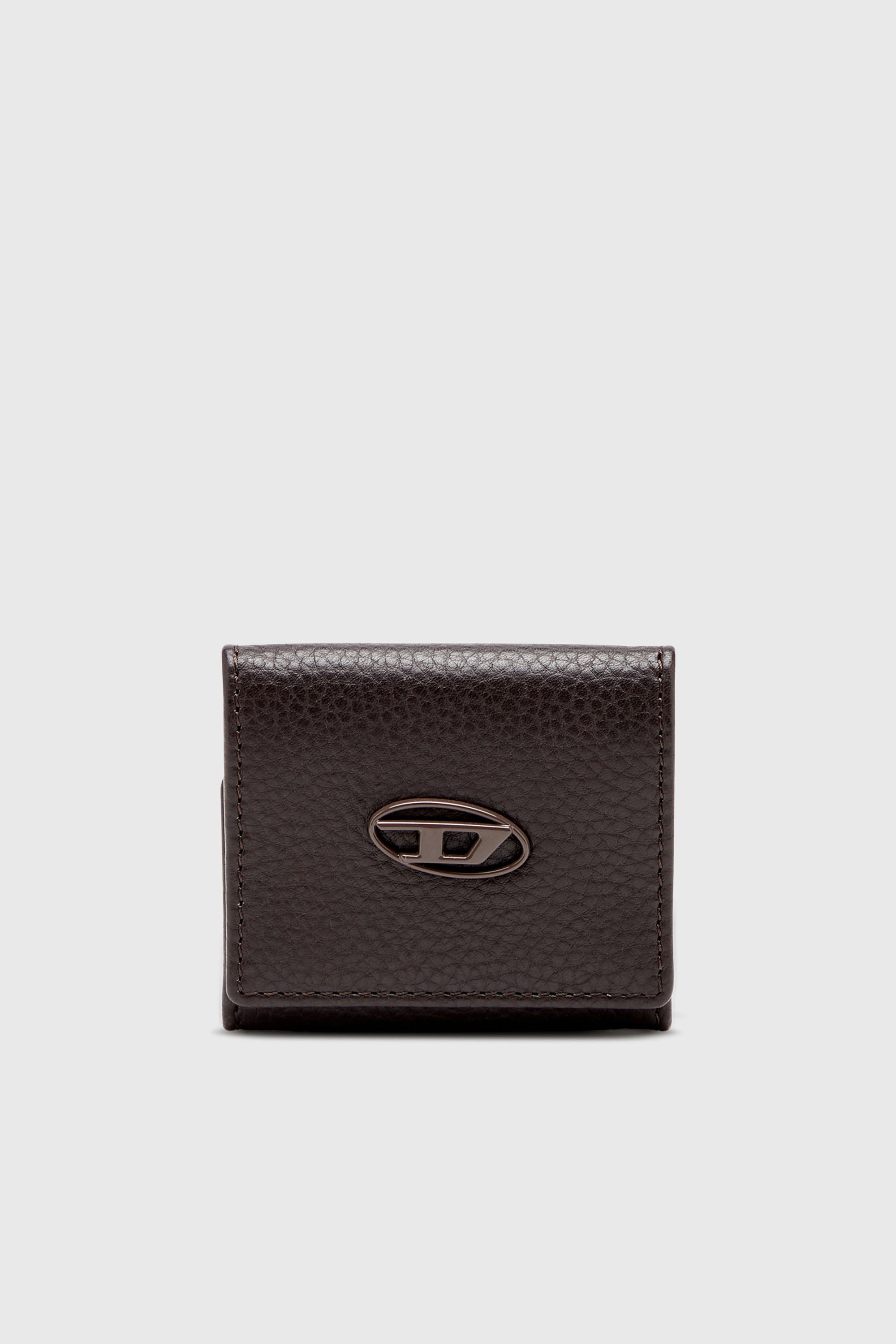 Diesel - HISSU EVO COIN CASE, Herren M&uuml;nzetui aus genarbtem Leder in Dunkelbraun - 1