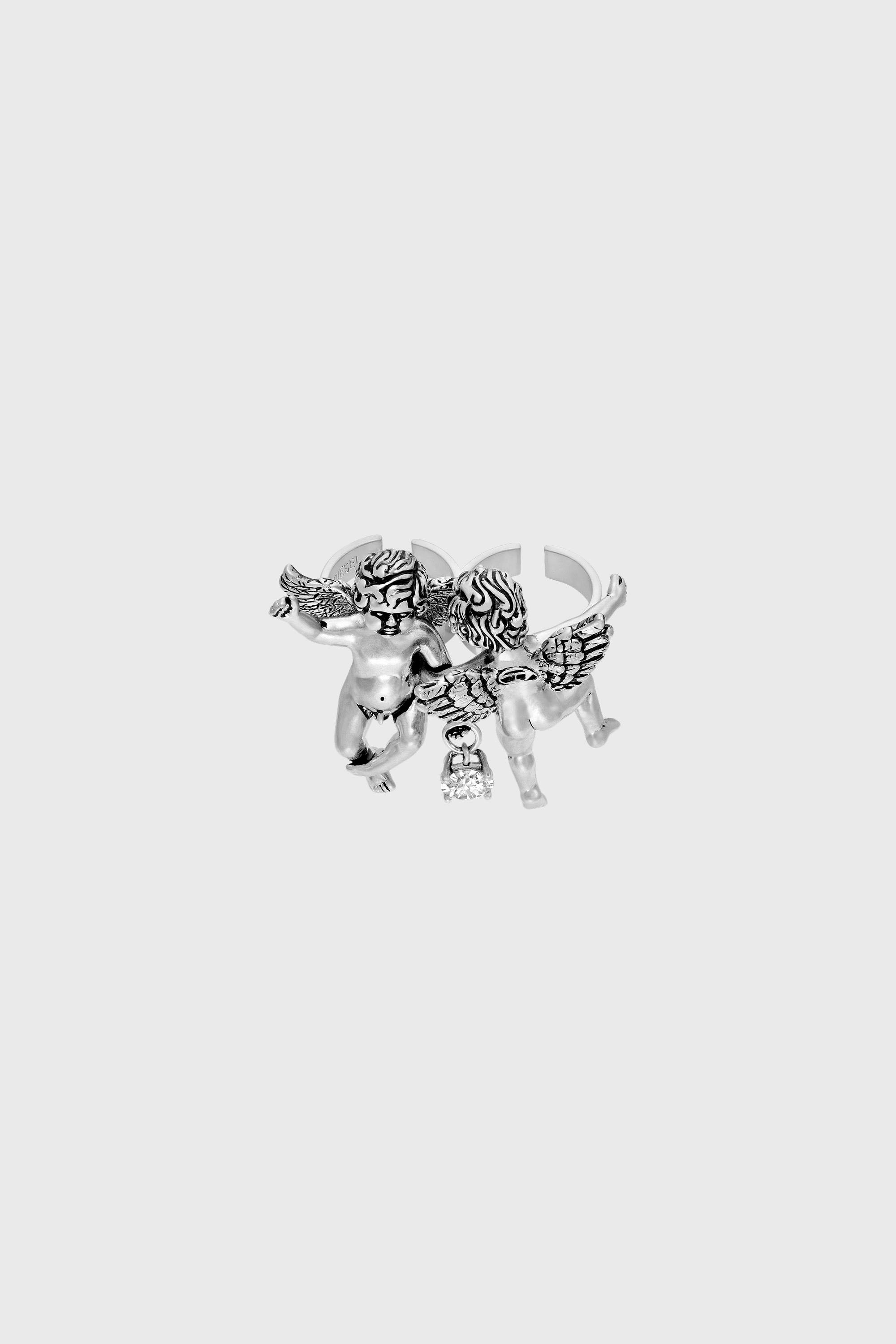 Diesel - DX1752040, Unisex Mehrfinger-Ring in Silberoptik mit Engelmotiv in Silber - 1