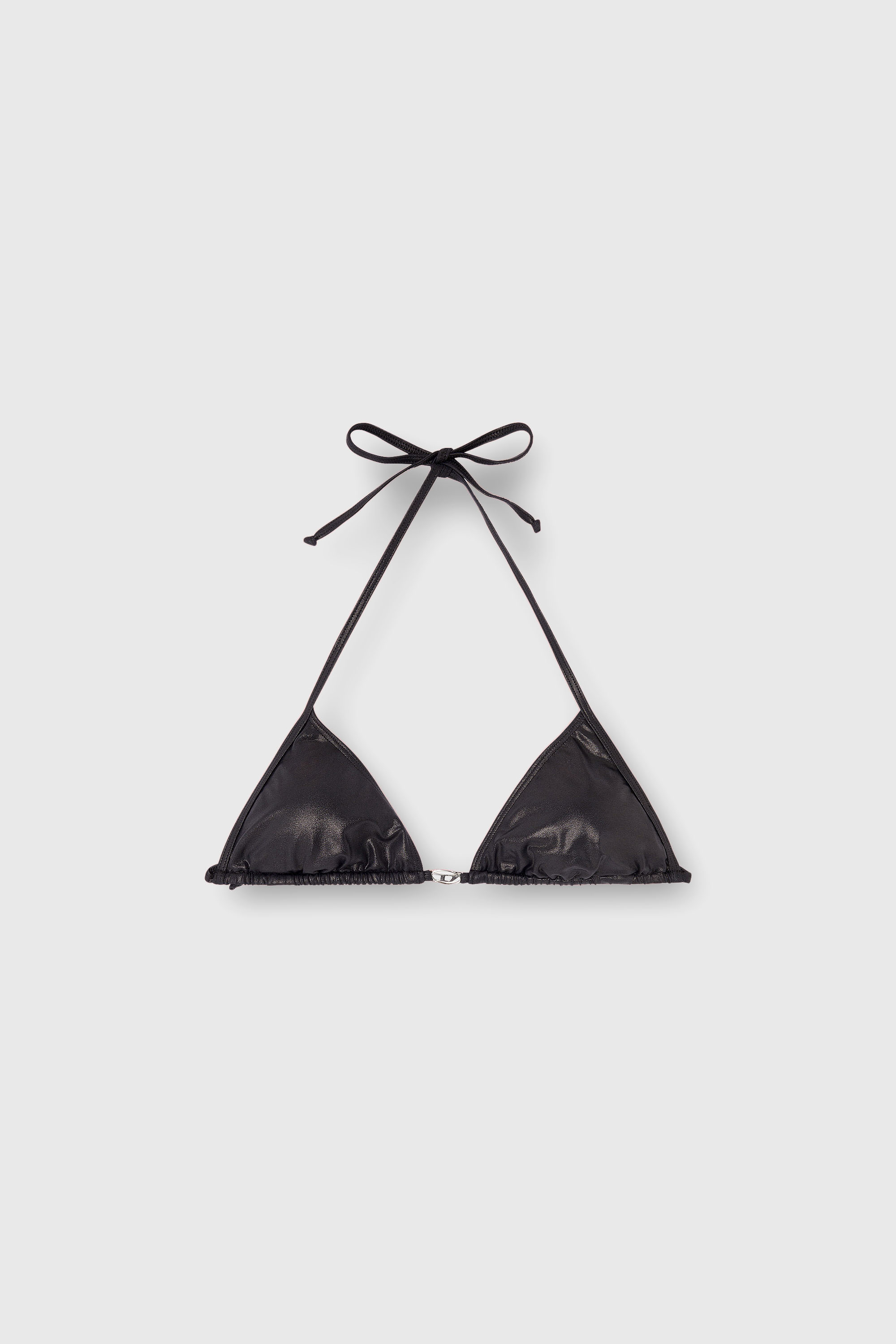 Diesel - ELETTRA-DNM, Damen Dreieck-Bikini-Top aus schimmerndem Stoff in Schwarz - 2