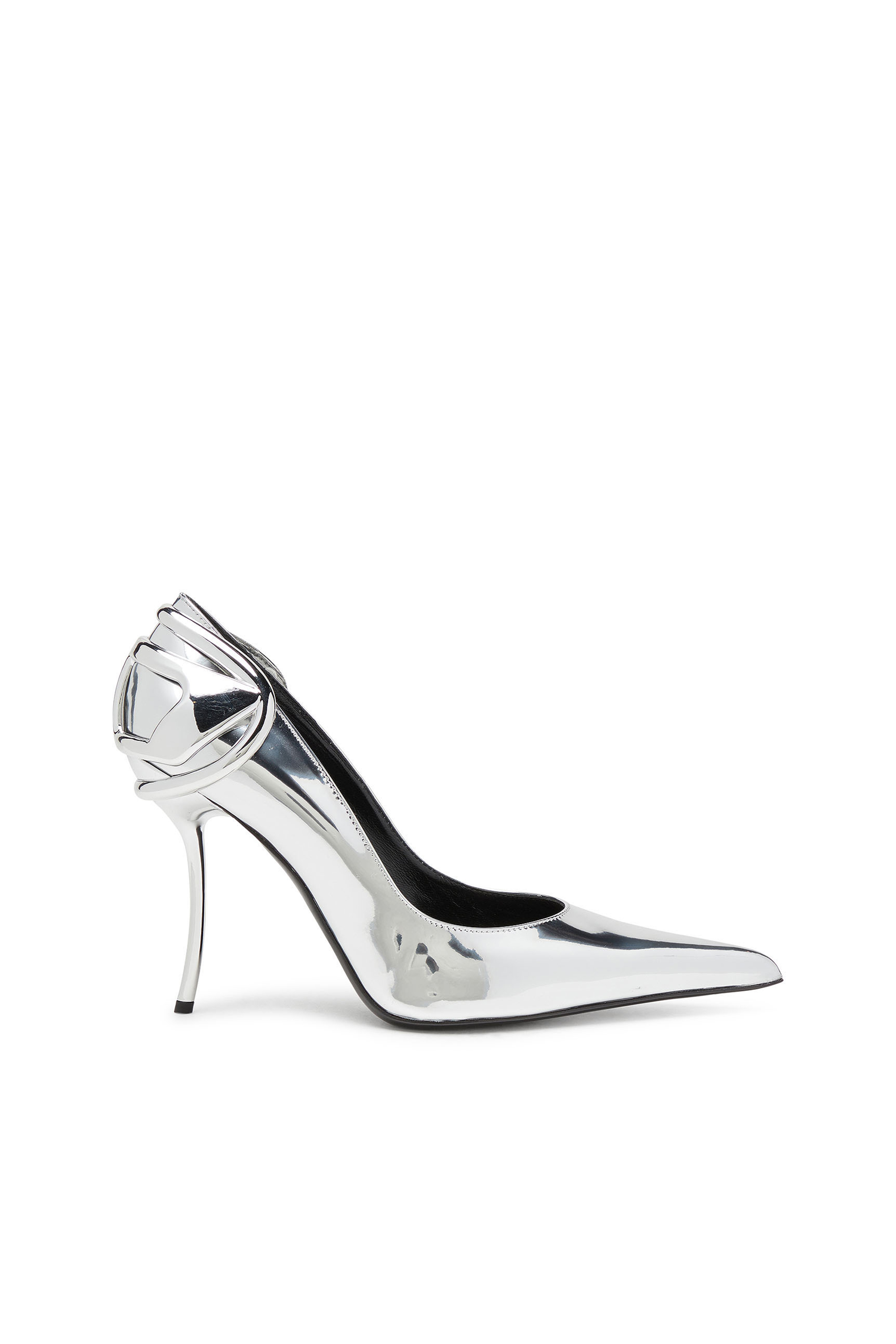 Diesel - D-TEN&HALF P, Damen D-Ten&Half-Metallic-Pumps mit geschwungenem Absatz in Silber - 1