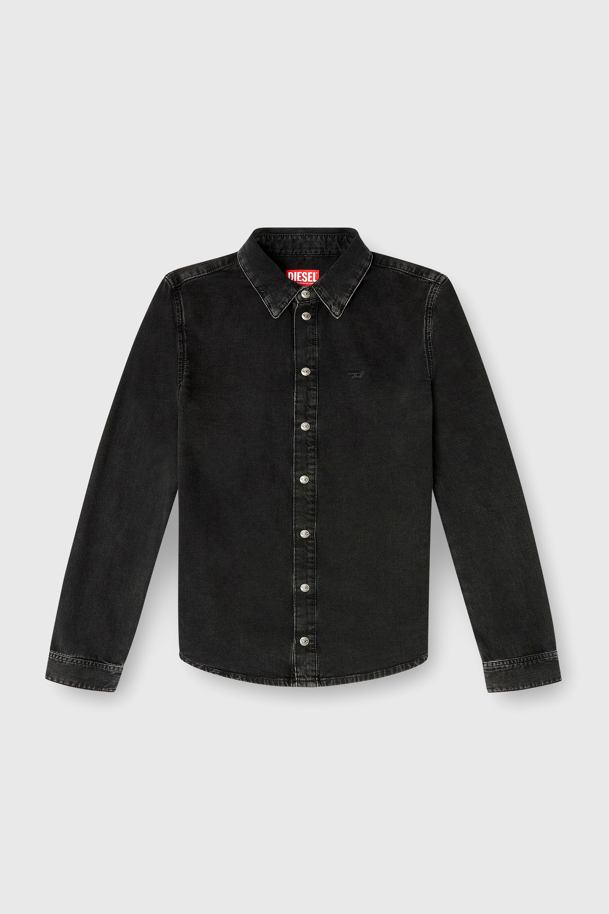 Diesel - DE-EAZY, Damen Jeanshemd mit kontrastierenden N&auml;hten in Schwarz - 2