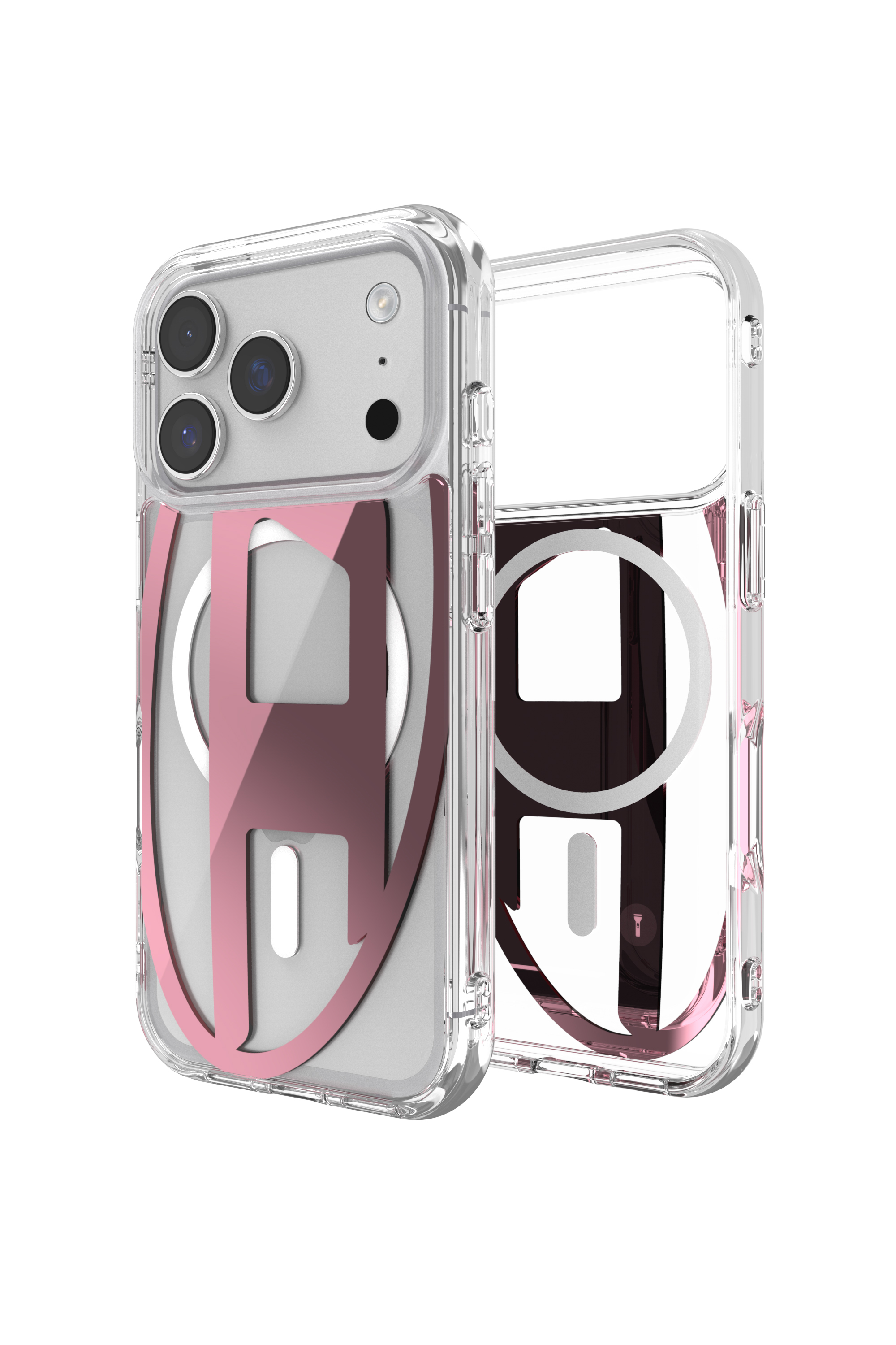 Diesel - 60421 AOP CASE, Unisex Oval D Metallgeh&auml;use mit Magsafe f&uuml;r iPhone 17 Pro in Rosa - 1