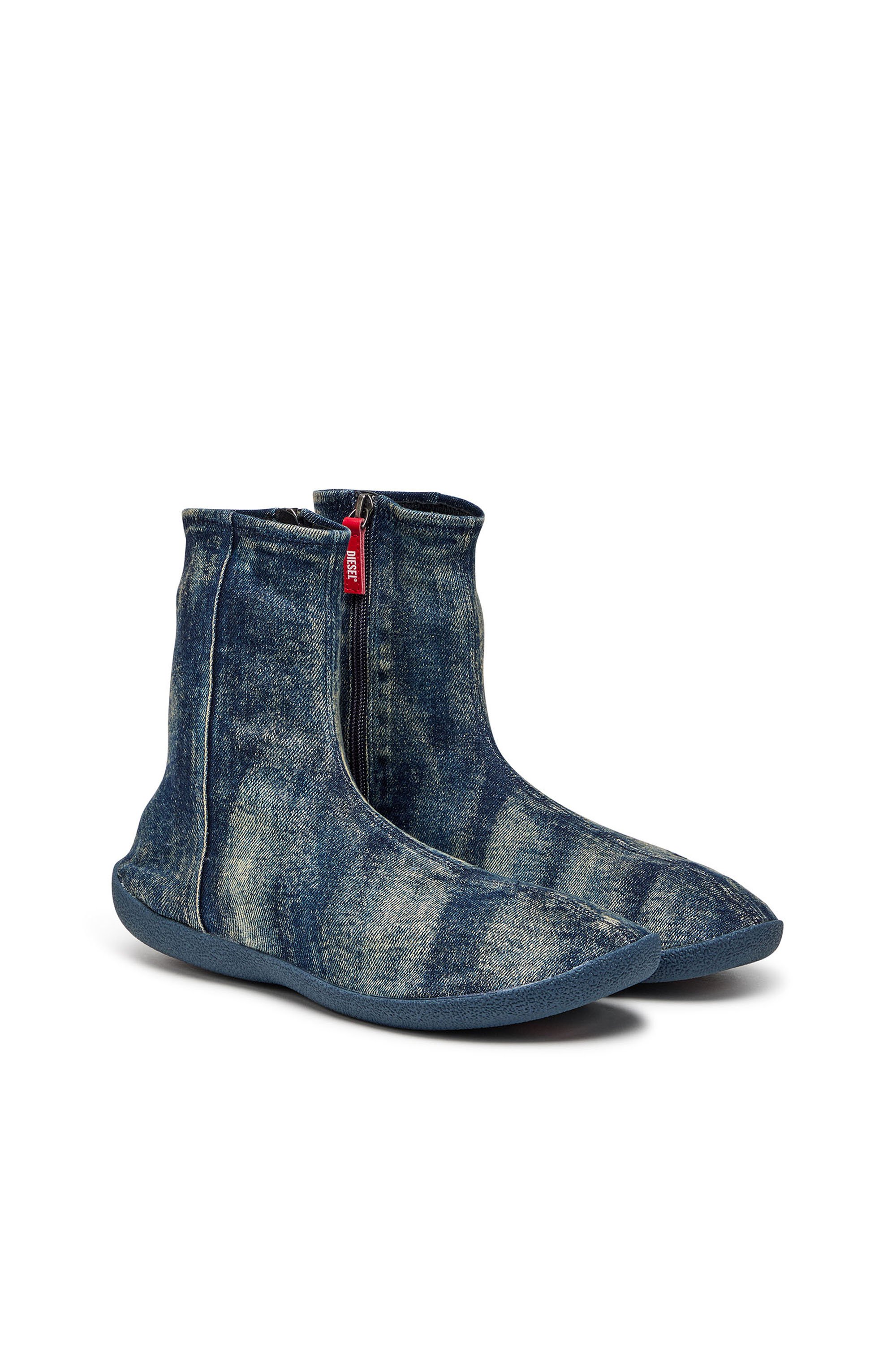 Diesel - D-SHOCK BT, Herren D-Shock Bt-Sockenstiefel aus solarisiertem Denim in Blau - 2