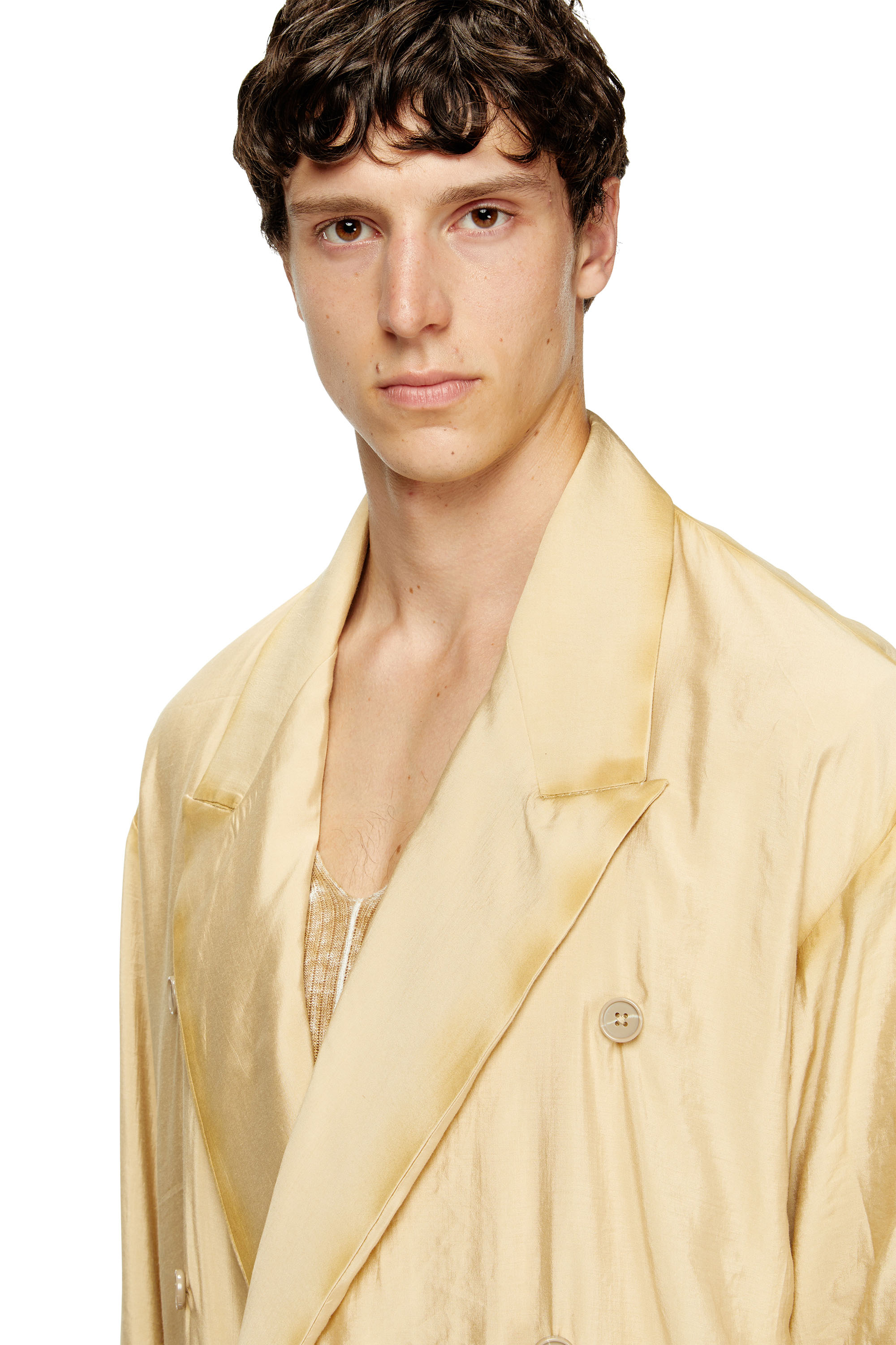 Diesel - J-KEYSERY, Herren Zweireihiger zerknitterter Blazer in Beige - 4