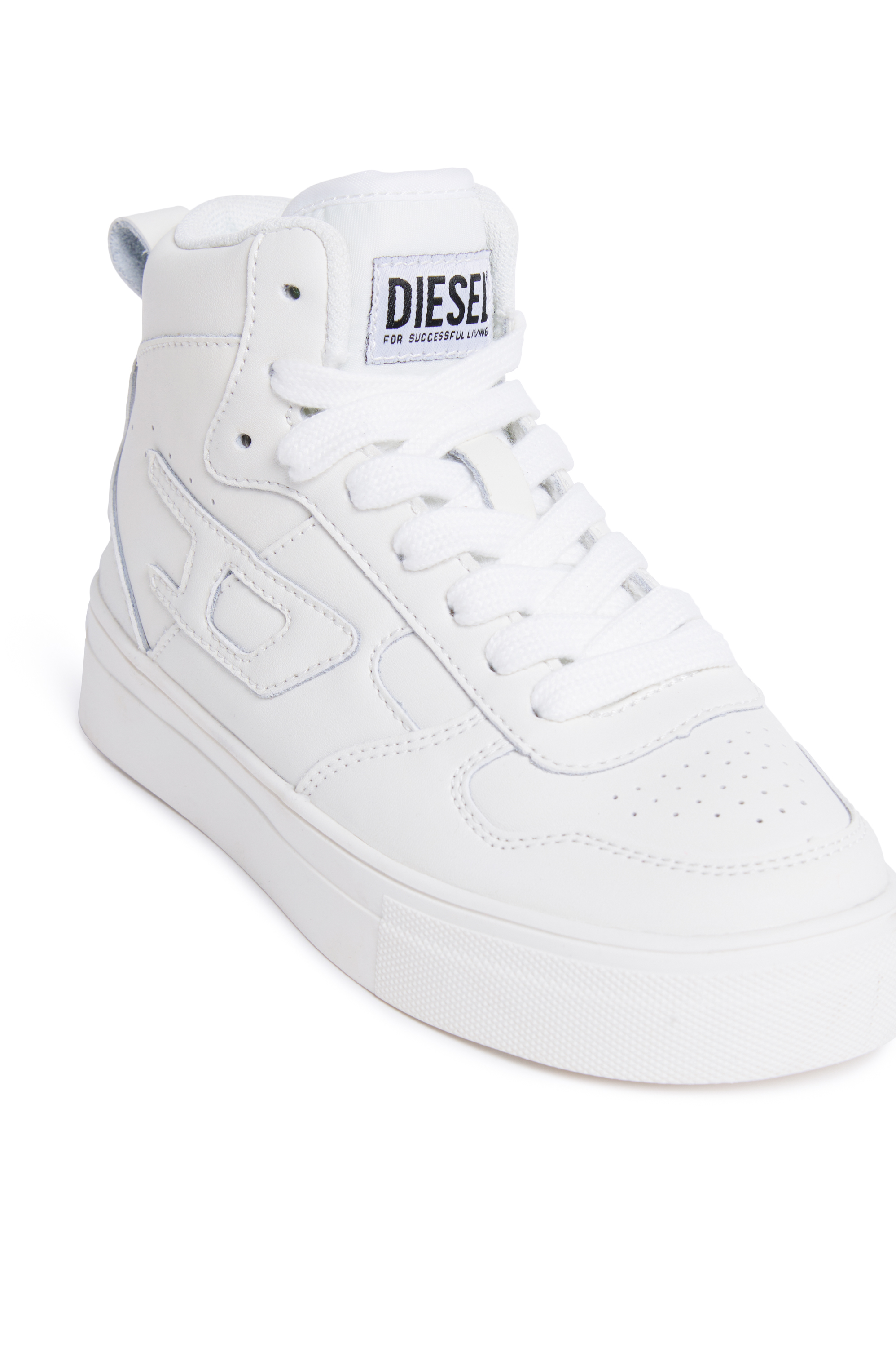 Diesel - S-UKIYO MID 2.0., Unisex High-Top-Sneakers aus perforiertem Leder in Weiß - 4