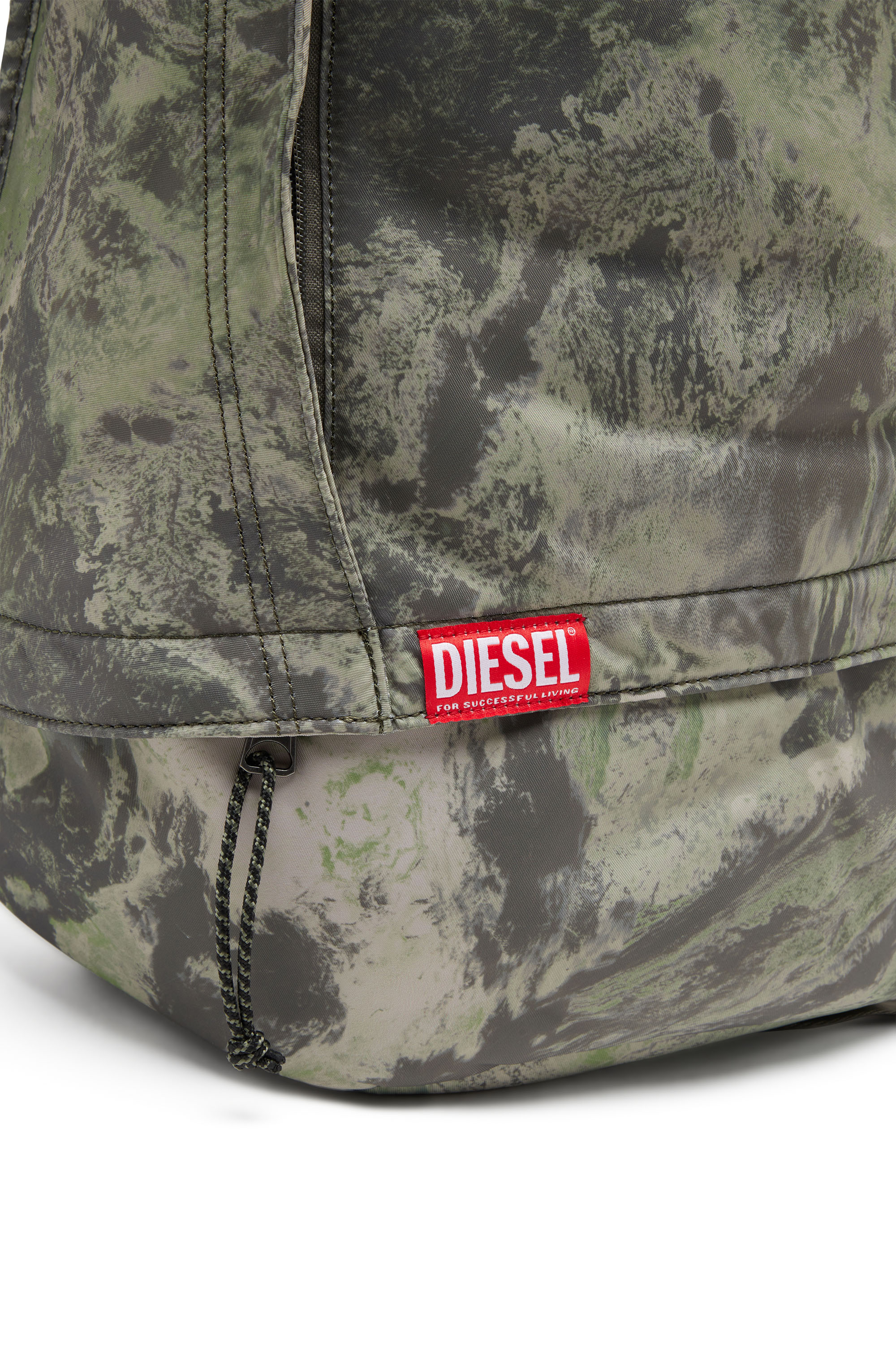 Diesel - RAVE BACKPACK X, Herren Rave Backpack X - Rucksack aus recyceltem Stoff mit Earth-Print in Grau/Blau - 6