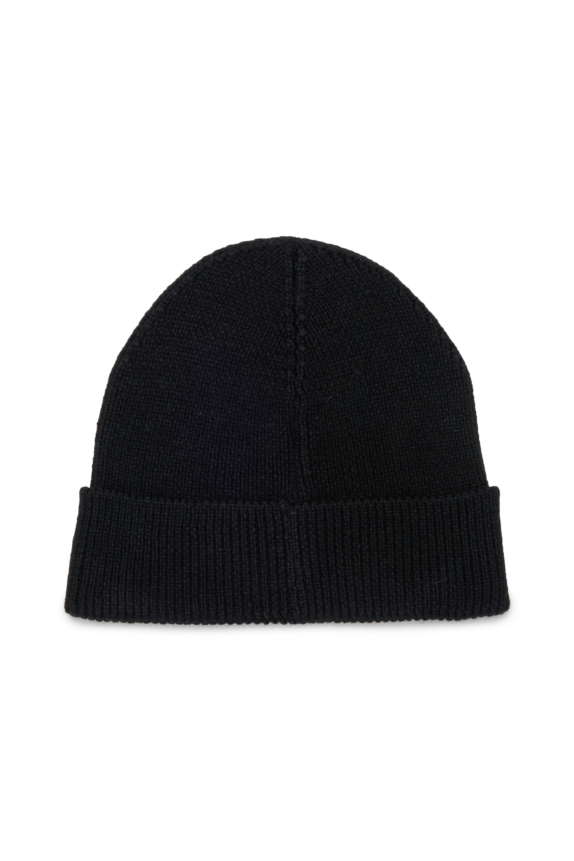 Diesel - FLOT, Unisex's Wool-blend beanie with D logo patch in Black - 2