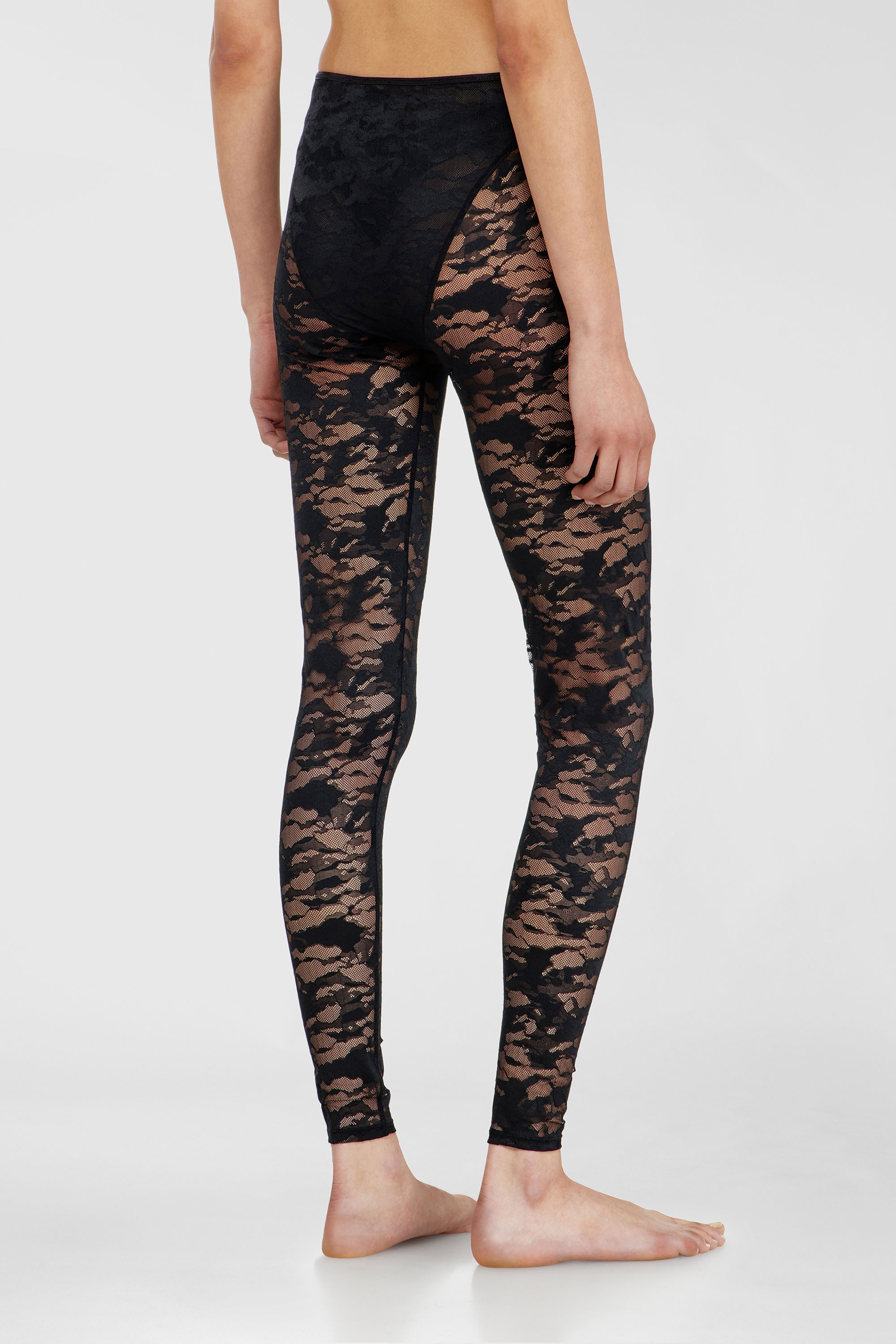 Diesel - HAYLEY-UTLT, Damen Leggings aus Nylon mit camouflage-Spitze in Schwarz - 4