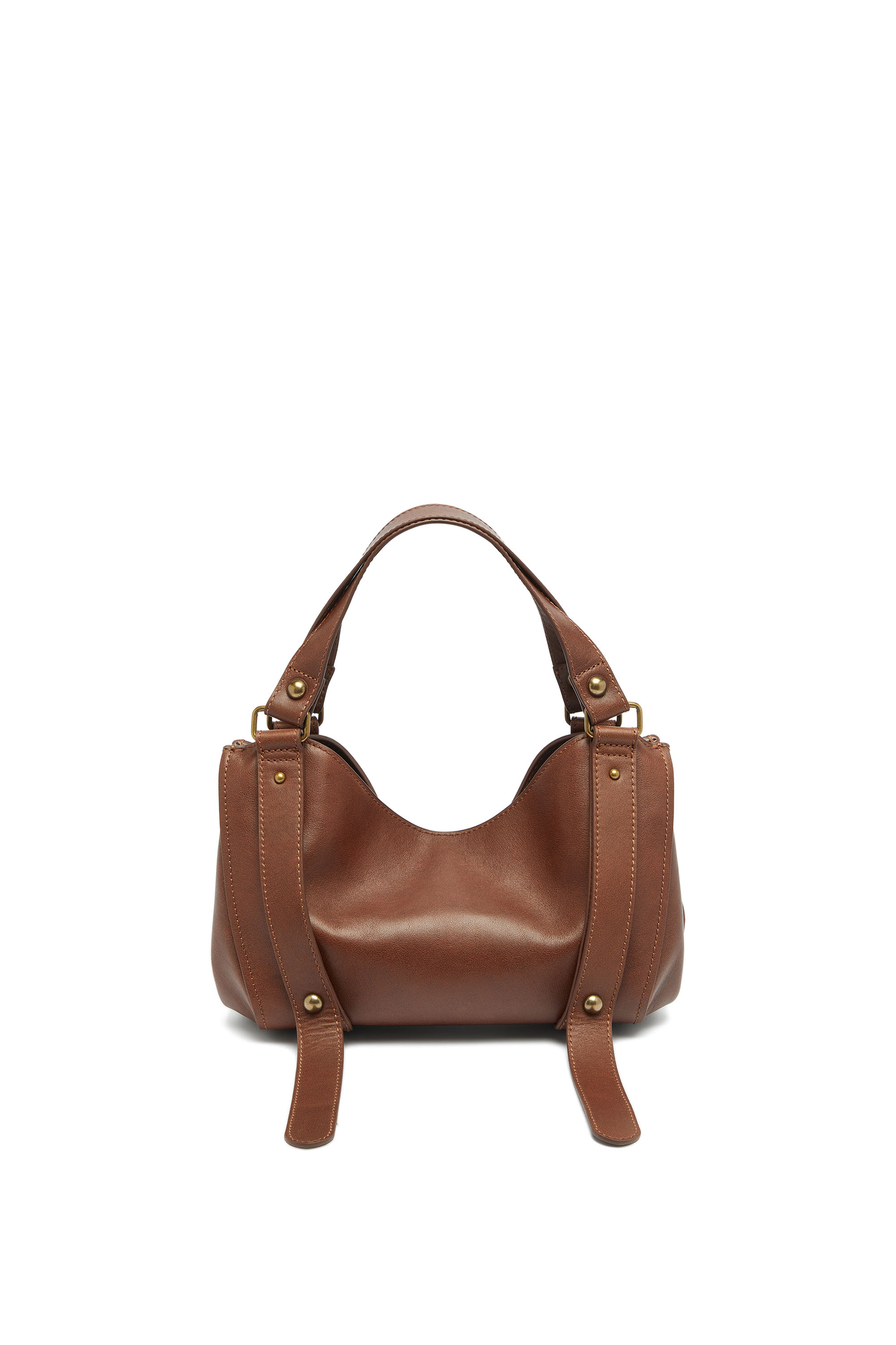 Diesel - D-ONE TOPHANDLE S, Damen D-One-Small Henkeltasche aus behandeltem Leder in Braun - 2
