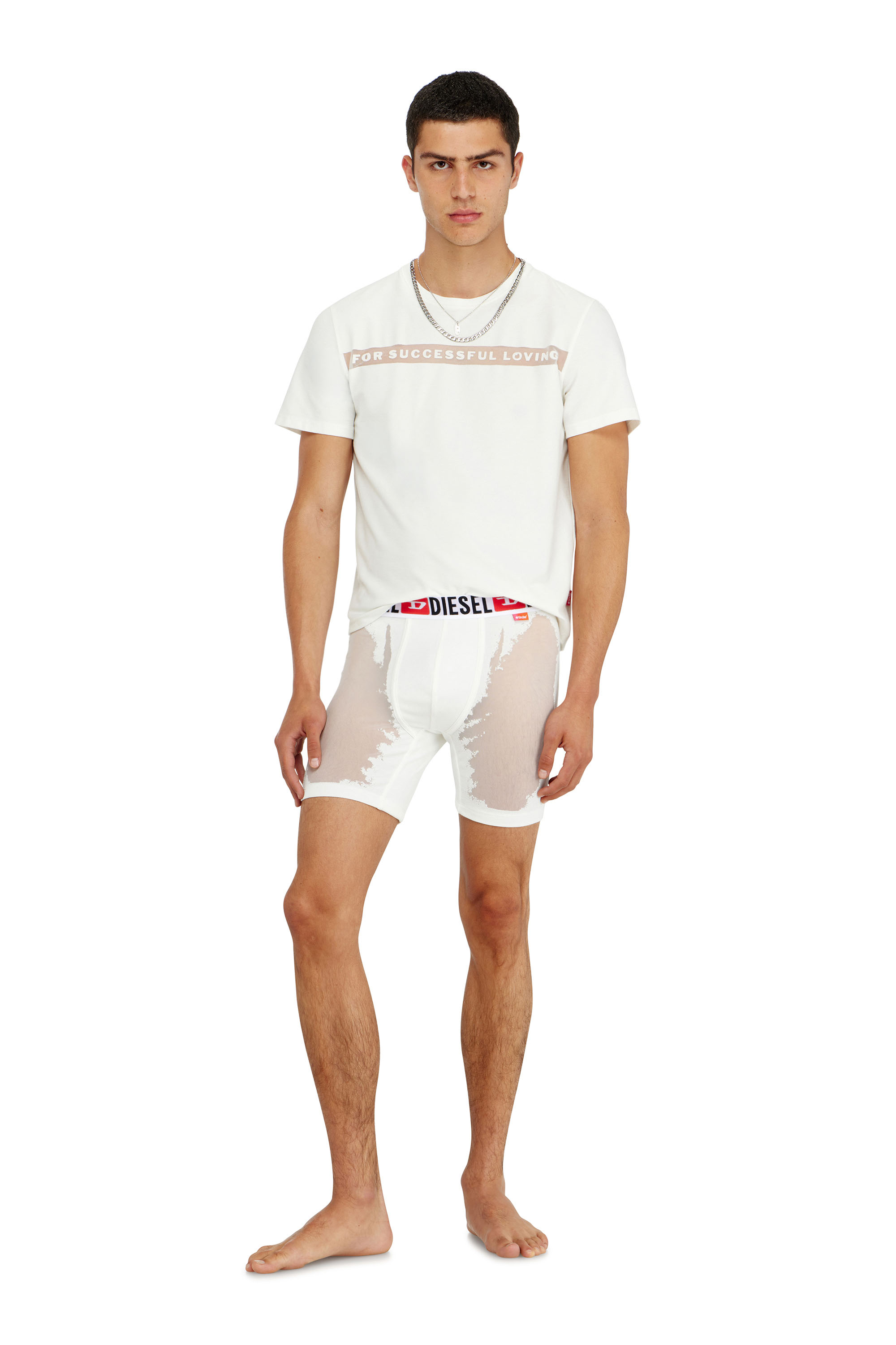 Diesel - PR-MAX-D-CORE, Herren Boxershorts mit transparentem devor&eacute;-Effekt in Wei&szlig; - 1
