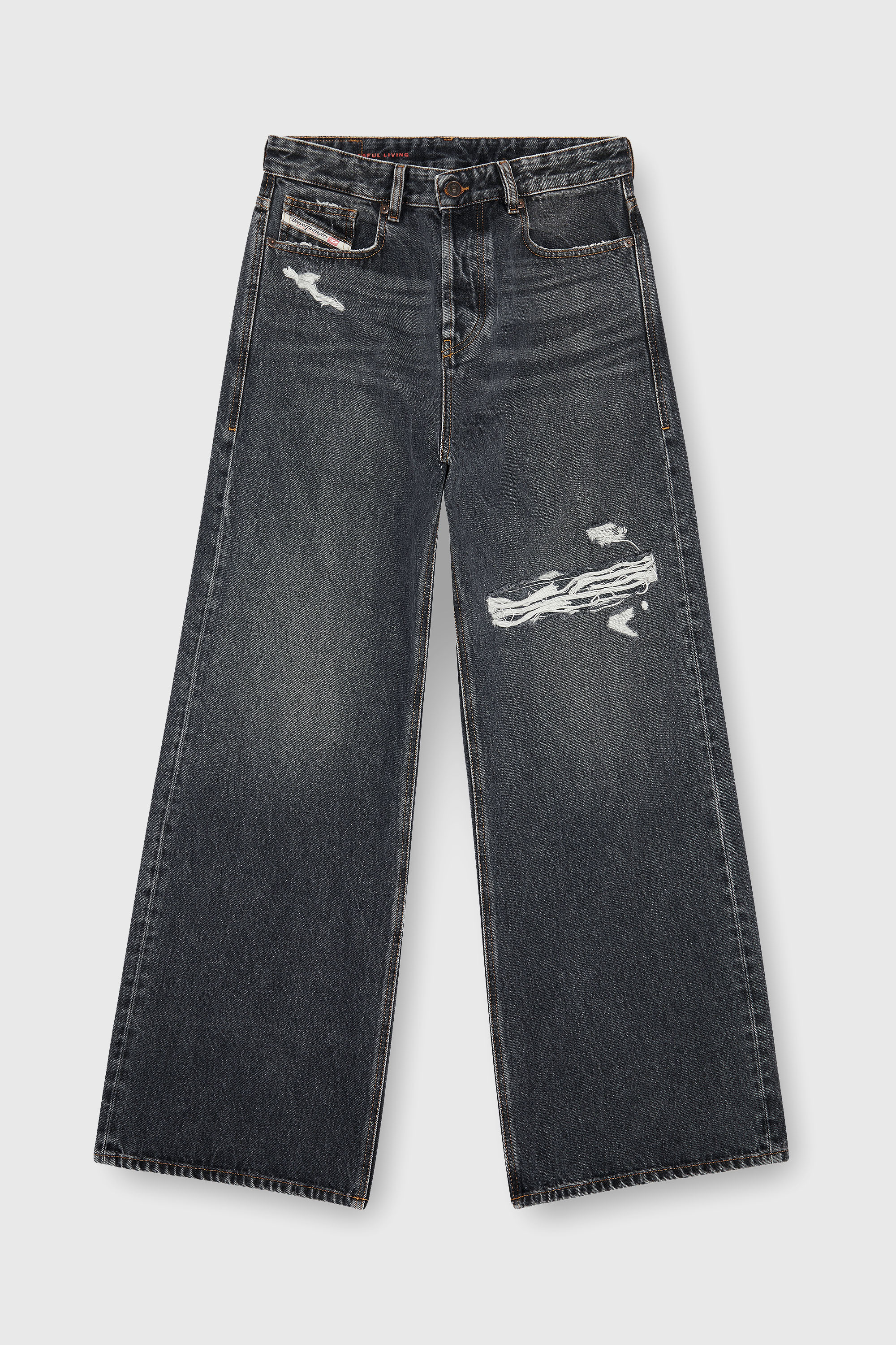 Diesel - Unisex Relaxed Jeans 1996 D-Sire 007F6, Schwarz/Dunkelgrau - 6