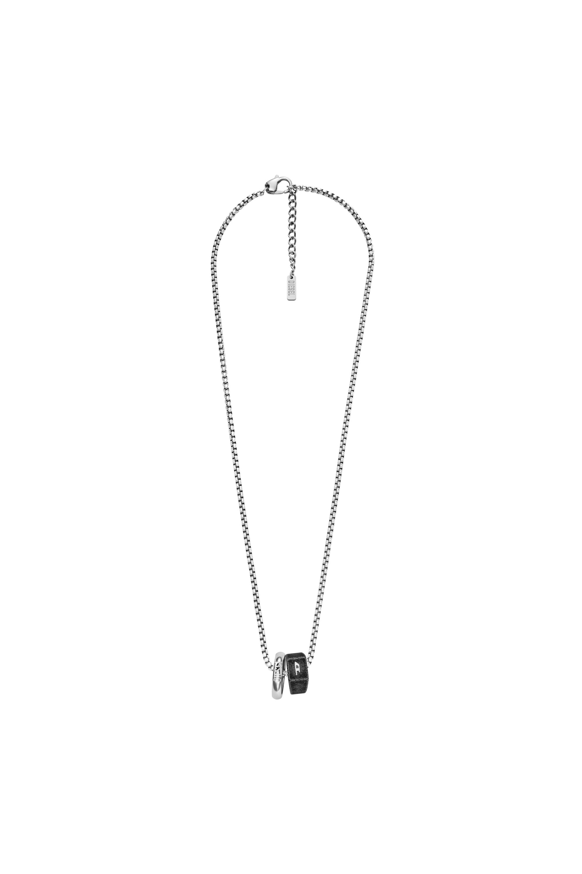 Diesel - DX1654SET JEWELLERY, Unisex Set aus Halskette und Ohrringen aus Edelstahl in Silber - 1