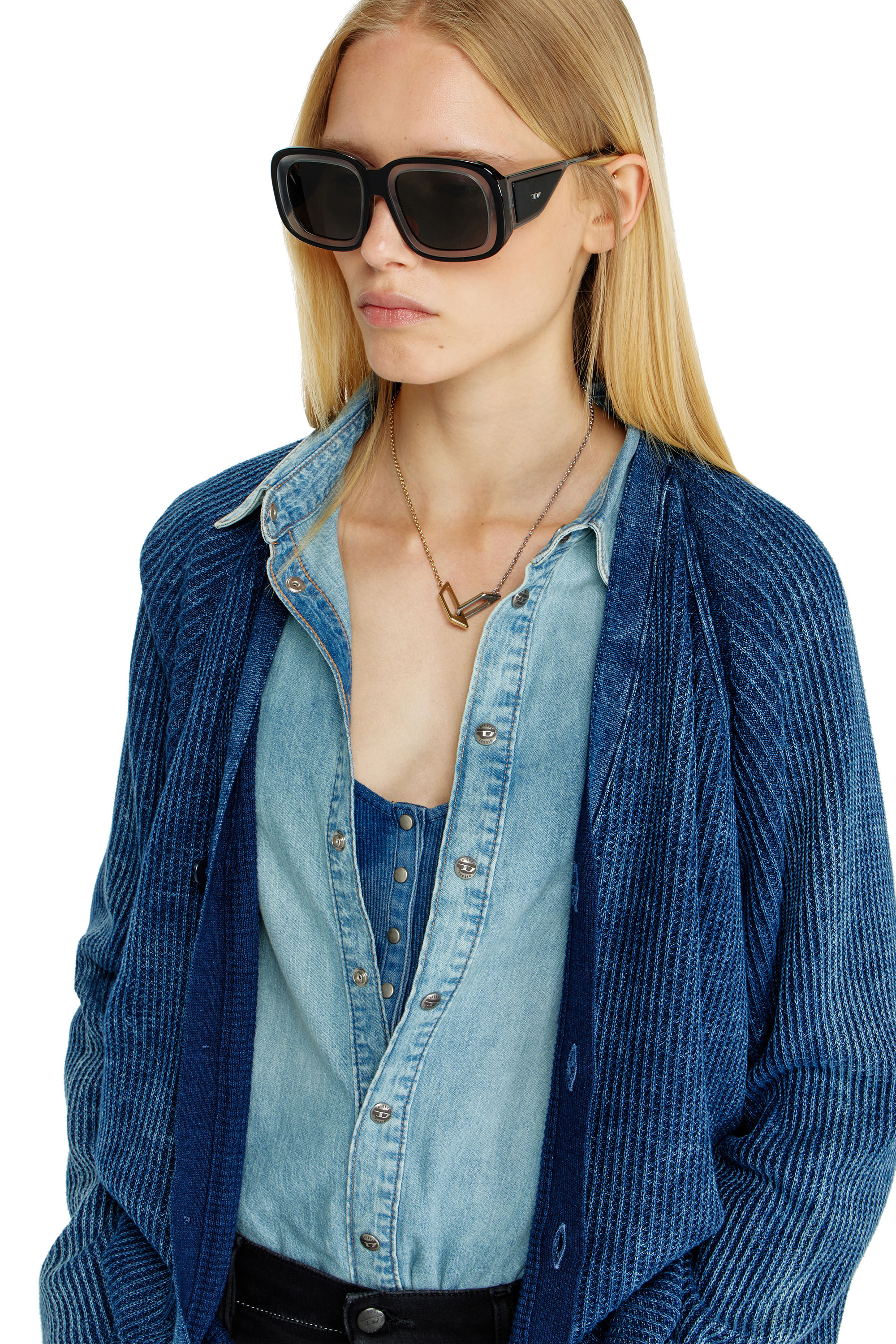 Diesel - 0DL2015U, Unisex Quadratische Sonnenbrillen in Schwarz - 1