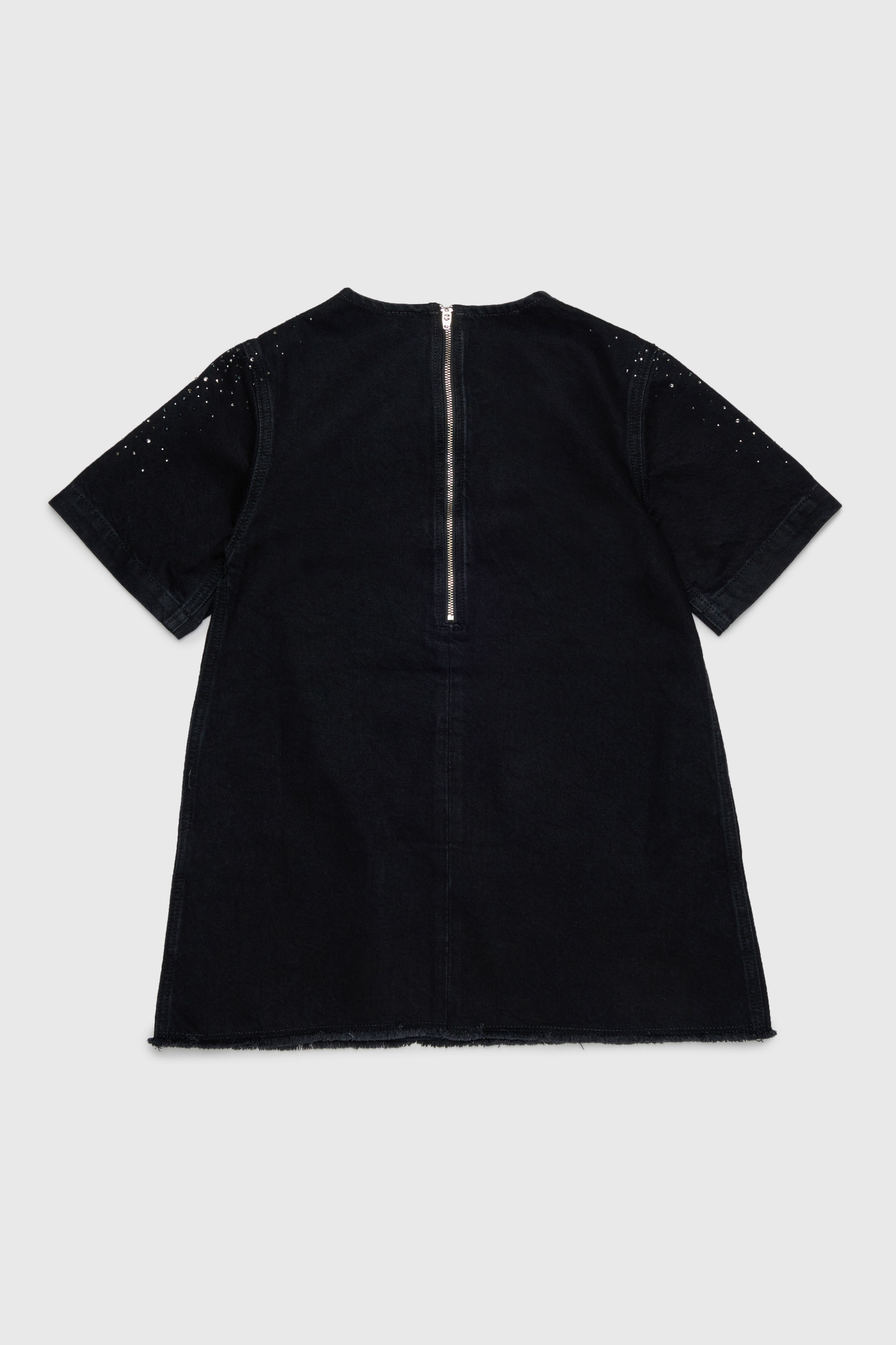 Diesel - DILBY, Damen Rhinestone-embellished T-shirt-Kleid in Schwarz/Dunkelgrau - 2