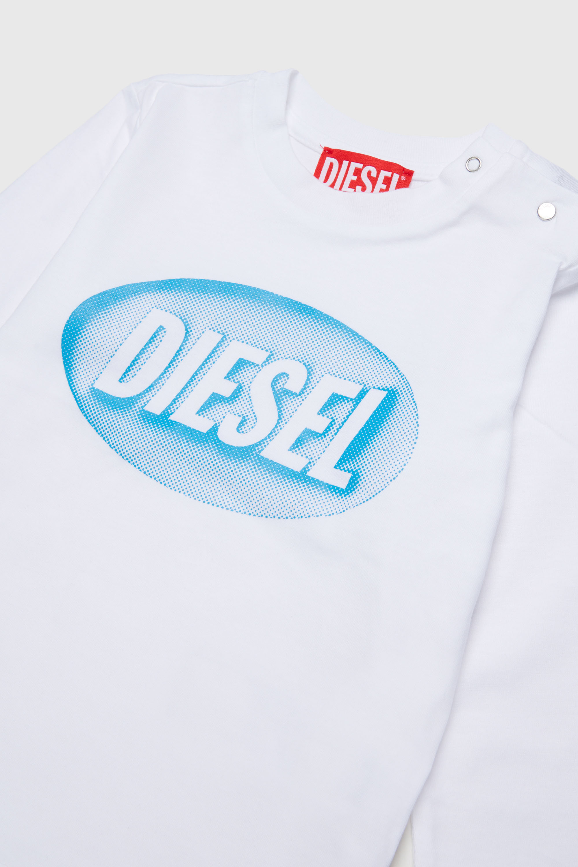 Diesel - TELMB, Man's Cotton T-shirt with logo print in White - 3