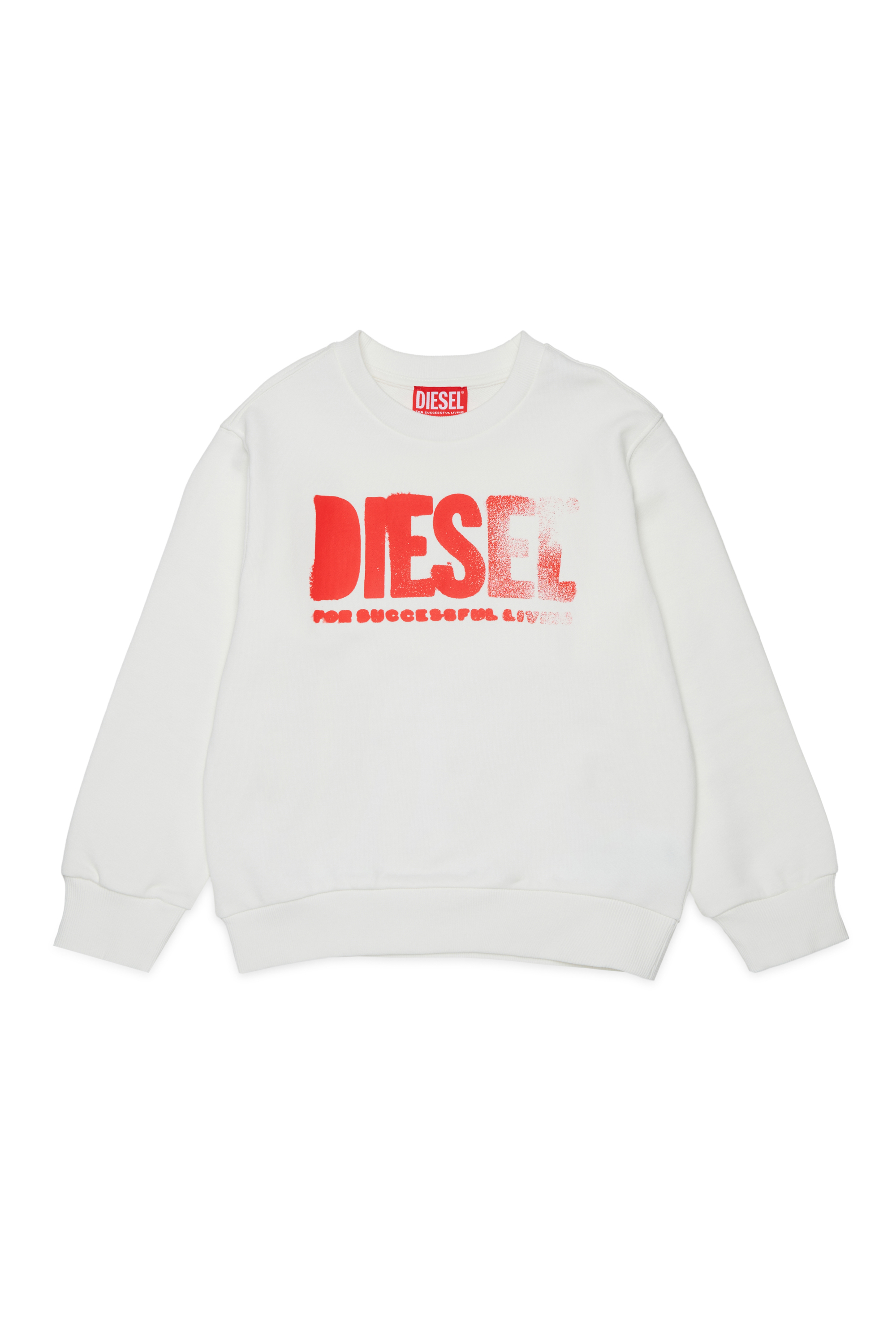 Diesel - SIDER OVER, Herren Sweatshirt mit Rundhalsausschnitt und gro&szlig;em Diesel-Logoprint in Wei&szlig; - 1
