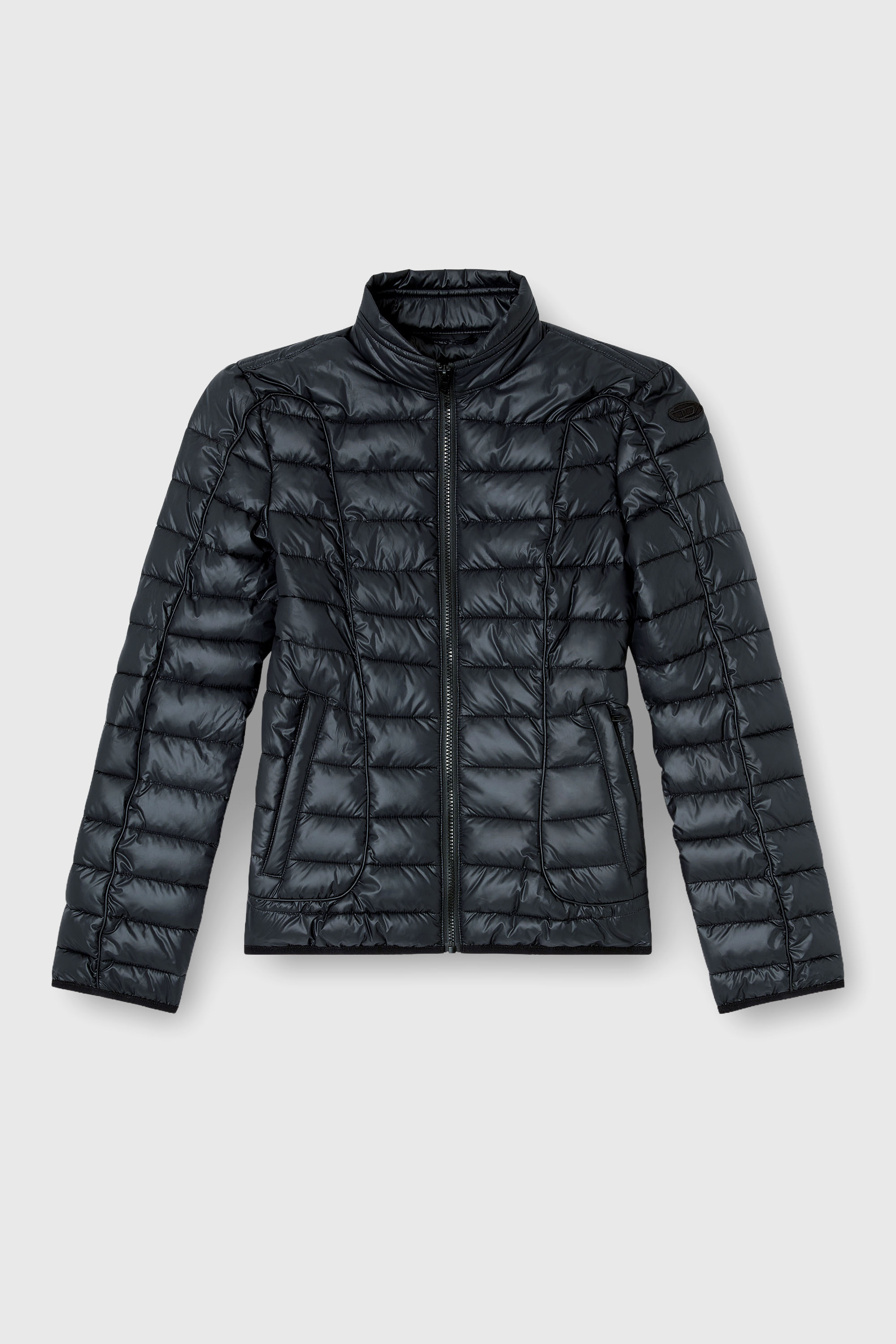 Diesel - W-PILOT-FEM, Woman's Puffer jacket with biker details in Black - 2