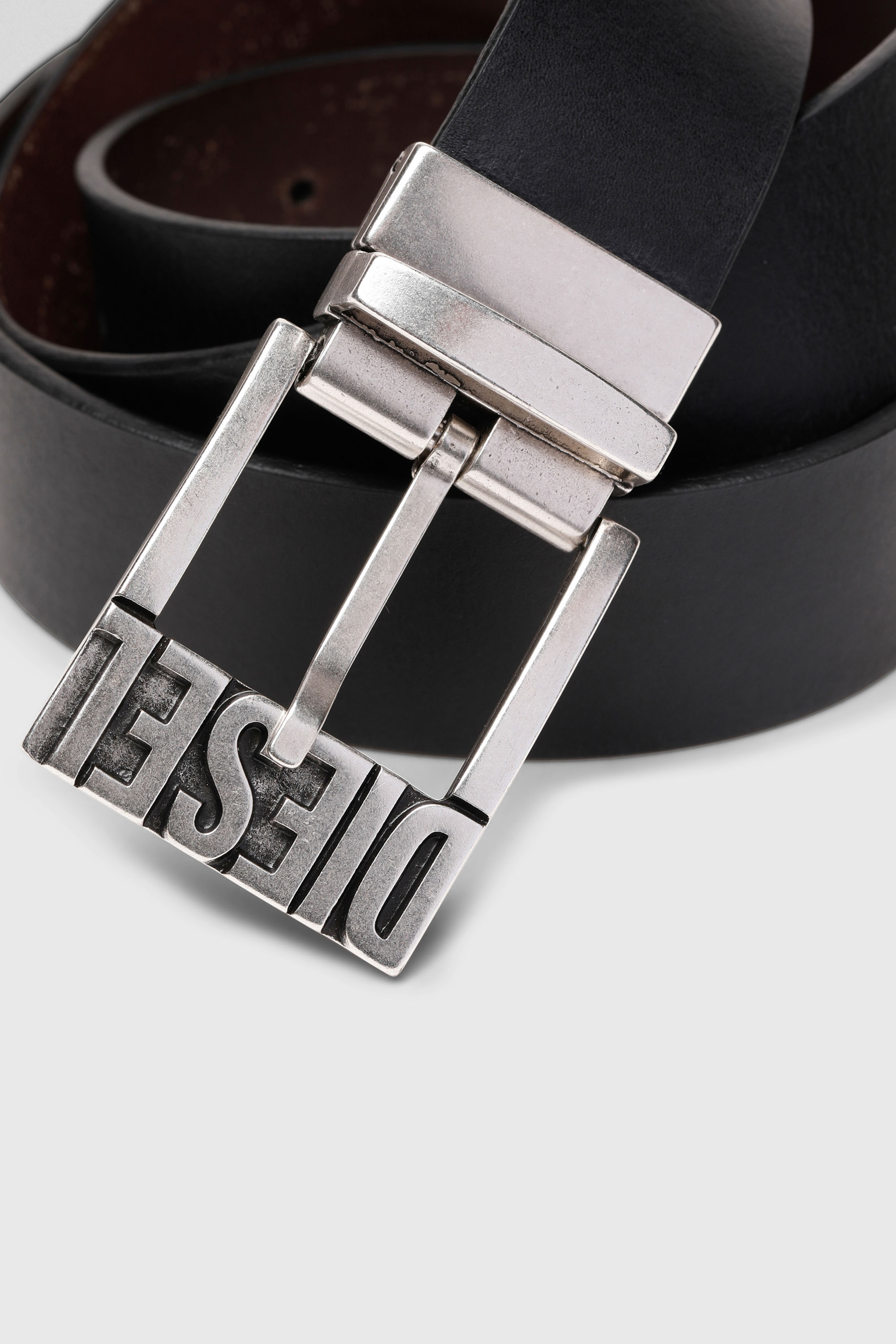 Diesel - B-SHIFT II, Herren 3.4cm G&uuml;rtel aus Leder zum Wenden in Schwarz/Braun - 3