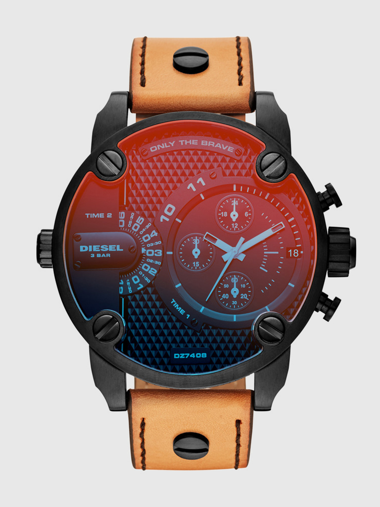 Diesel - DZ7408, Herren Little Daddy Kronograph in braunem Leder in Hellbraun - 1