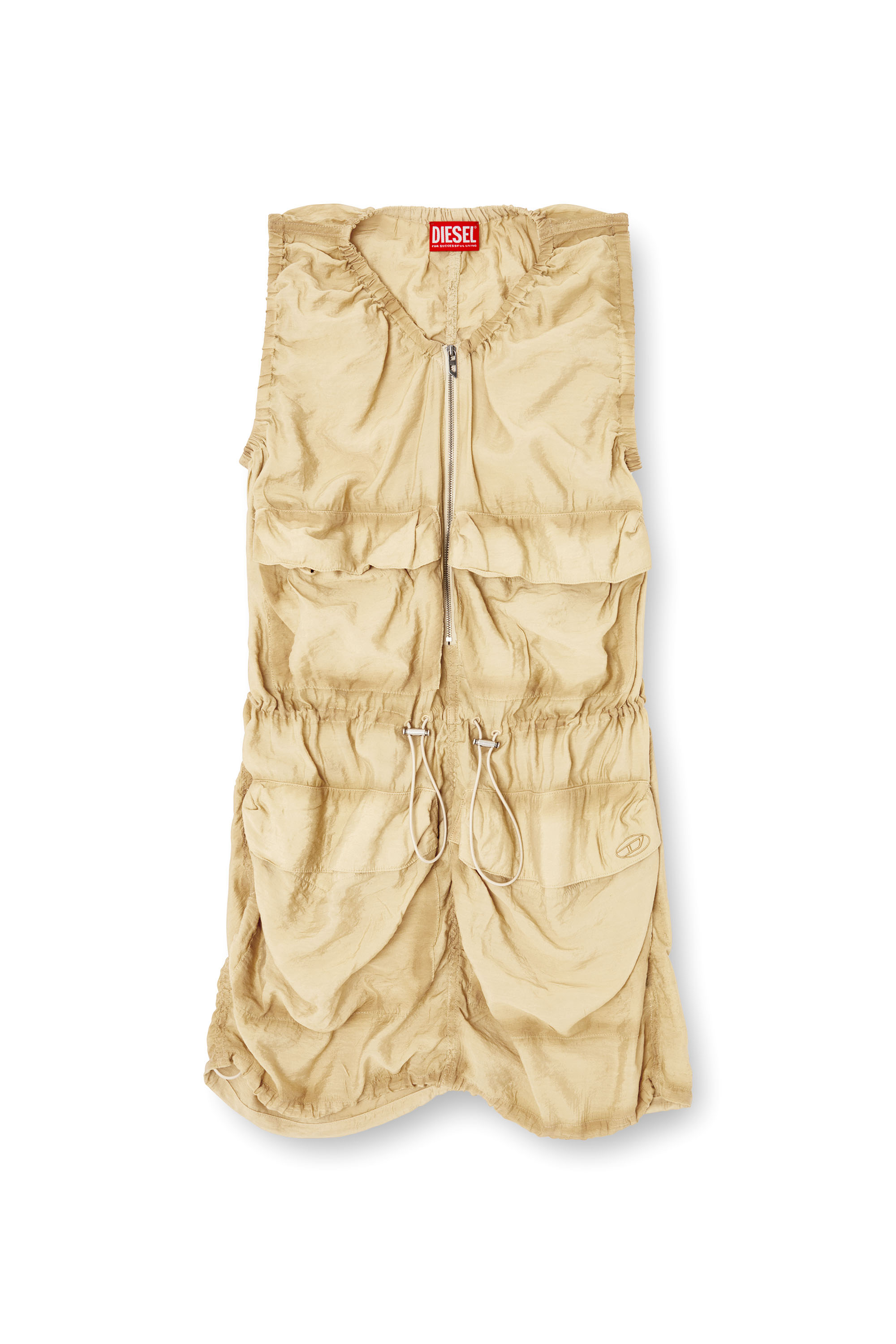 Diesel - D-RESDEN, Damen Cargokleid aus behandeltem Viskose-Nylon in Beige - 3