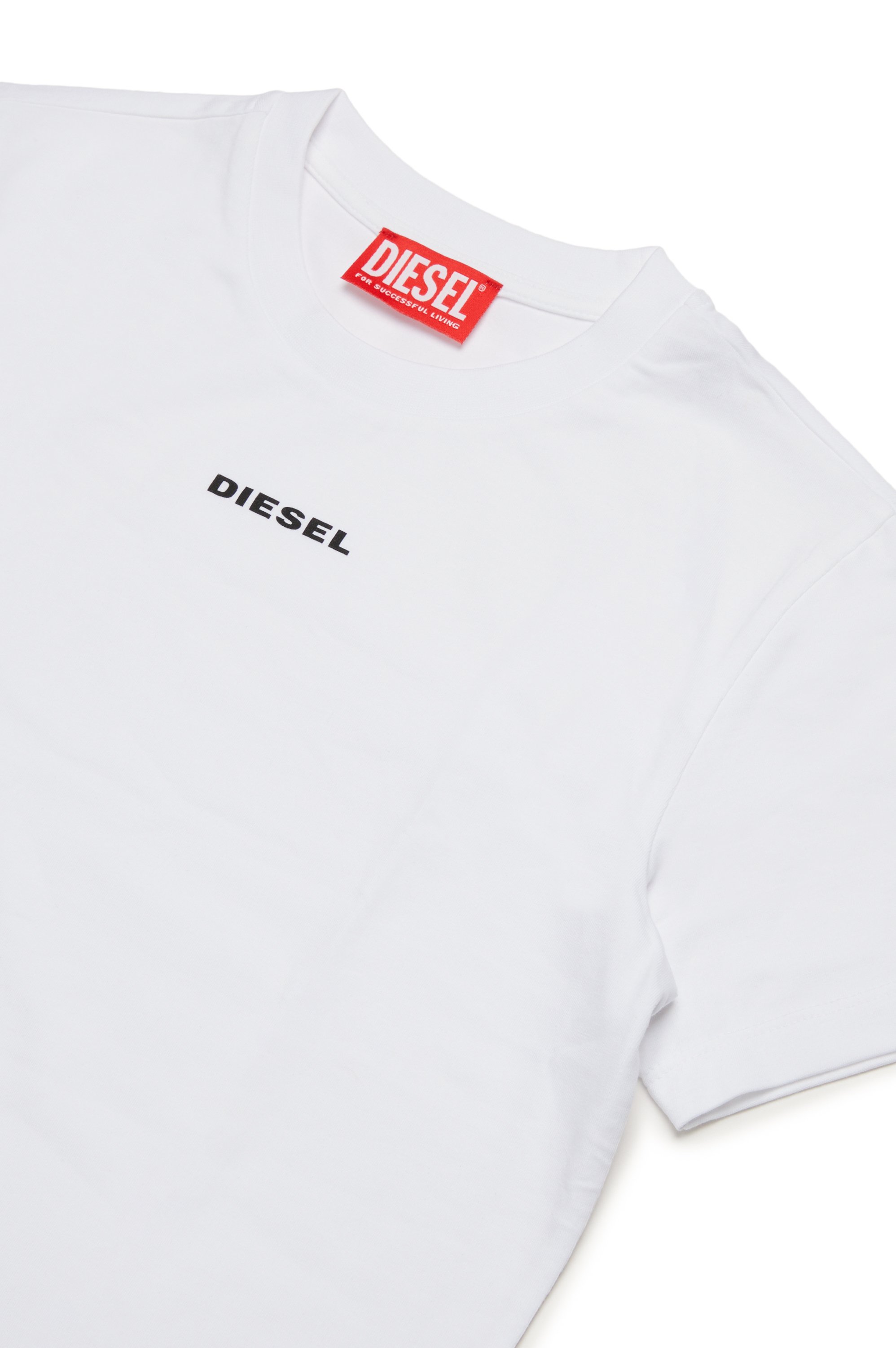 Diesel - UTATOR, Herren T-Shirt aus Stretch-Baumwolle mit Schriftzug in Weiß - 3