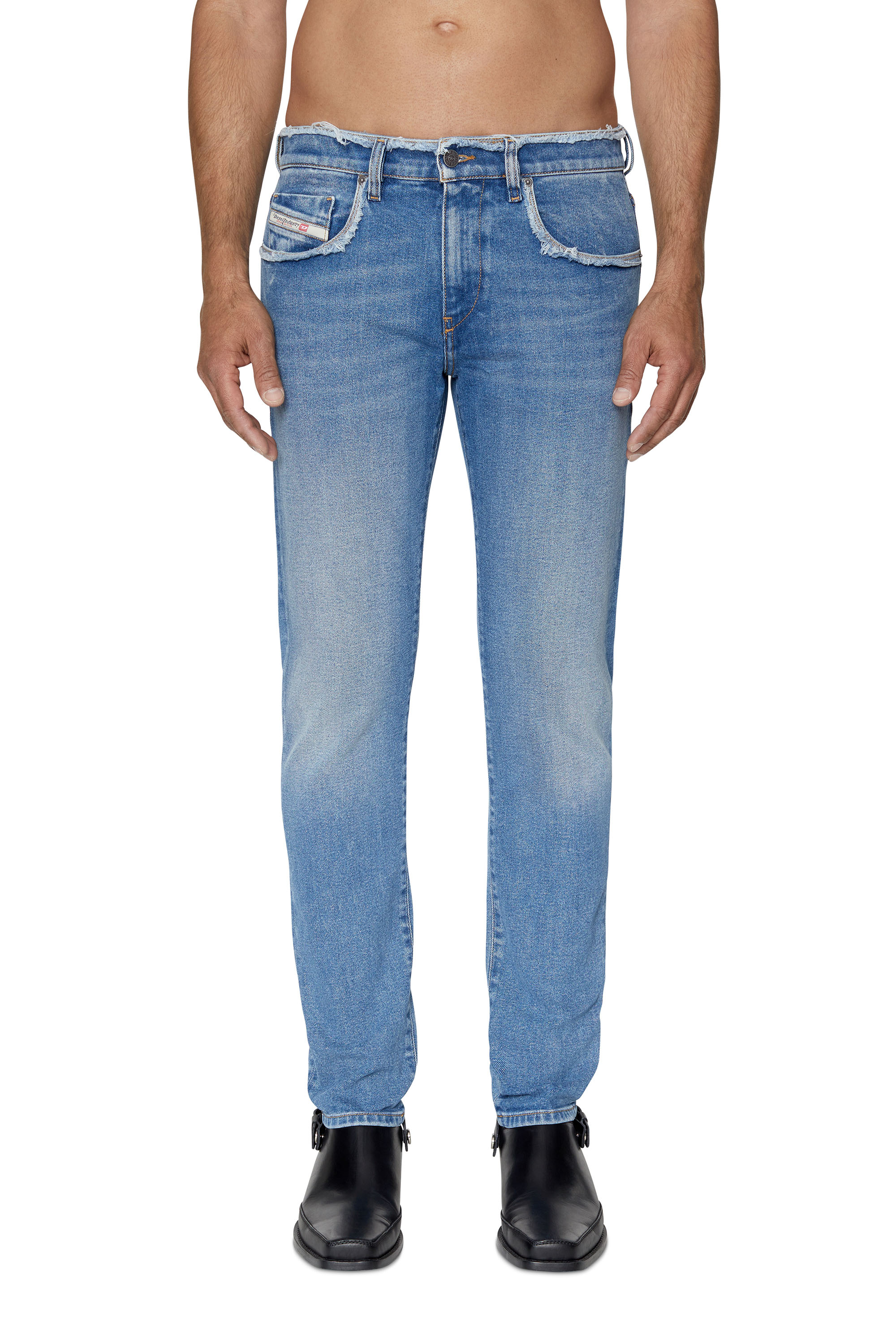 2019 D-STRUKT 09E19 Slim Jeans, Mittelblau - Jeans