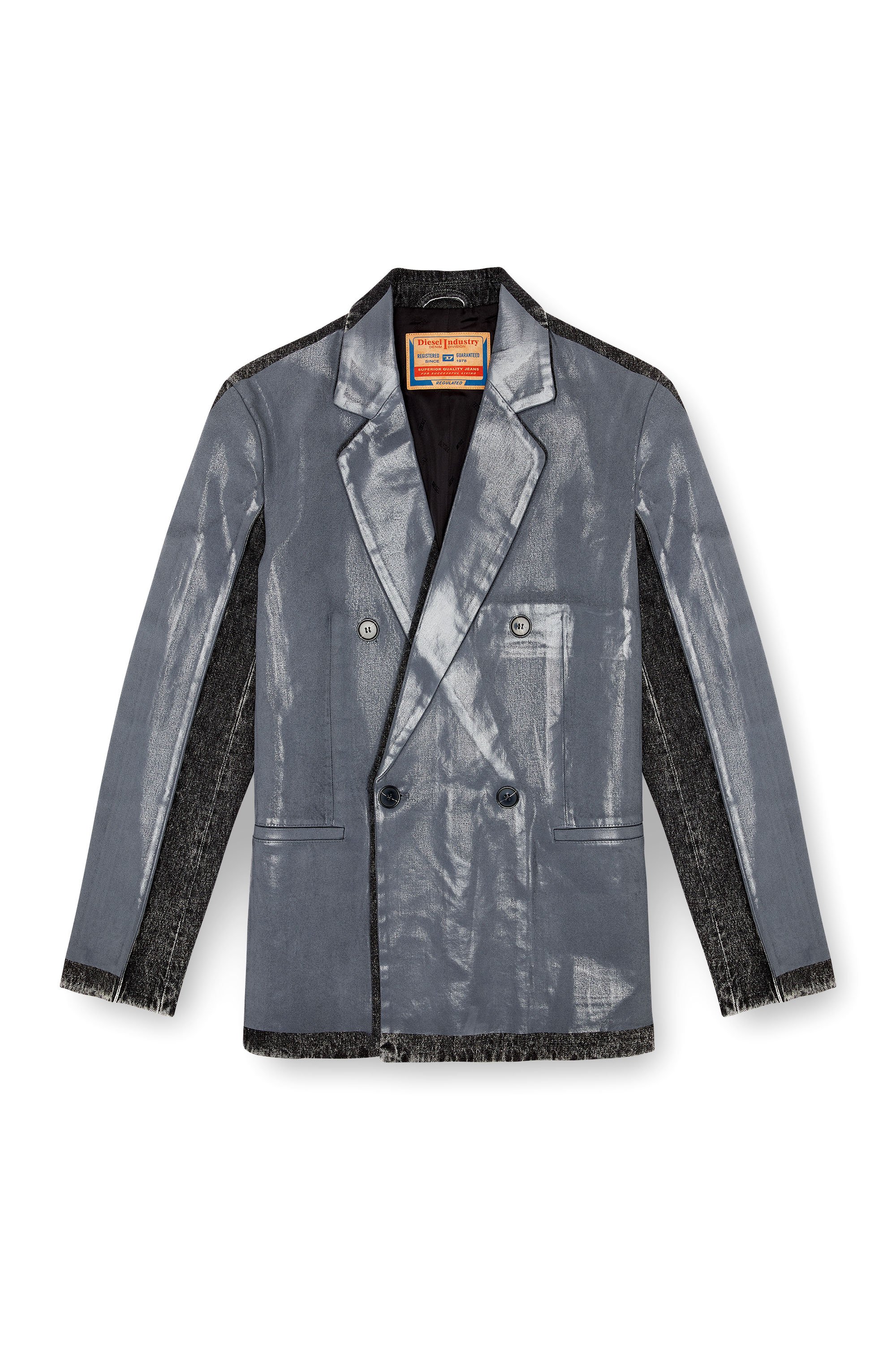 Diesel - D-KOT-FSF, Herren Blazer aus Denim mit halber Beschichtung in Grau - 3