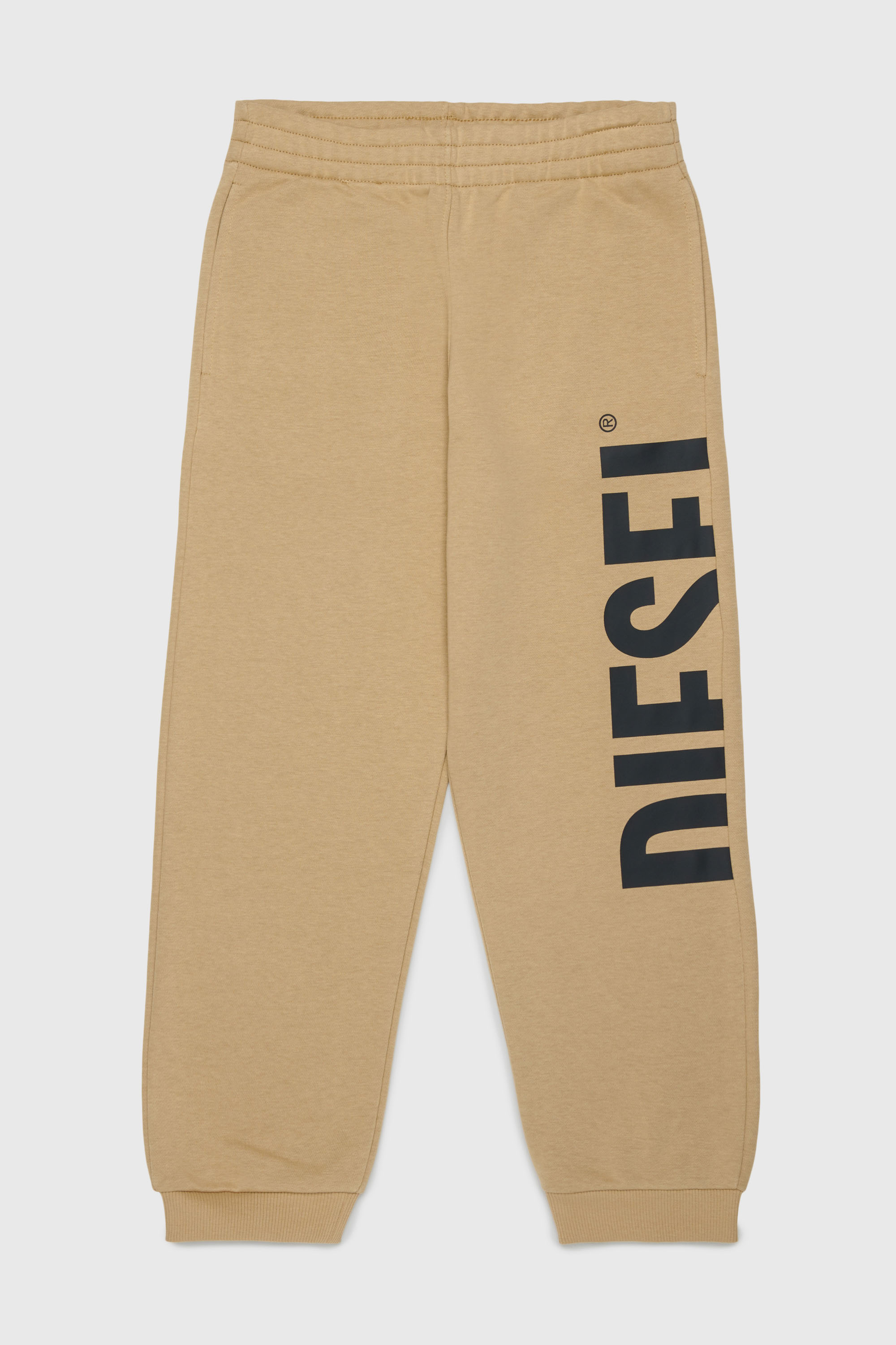 Diesel - PRES, Herren Sweatpants mit abgeschnittenem Logo-Print in Braun - 1