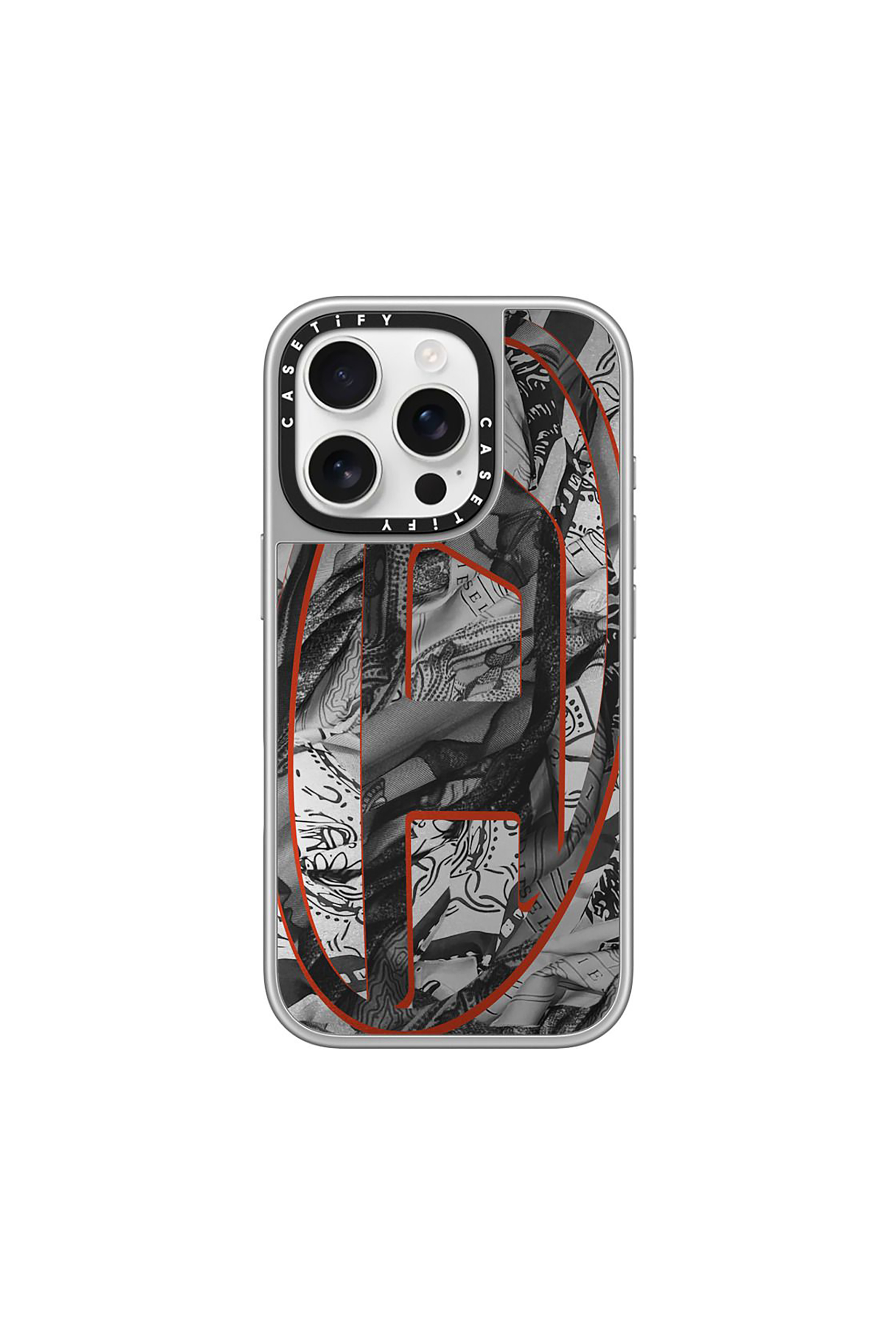 Diesel - 60338 CASETIFY MOULDED CASE, Unisex MagSafe Bandana-Hülle iPhone 16 Pro in Bunt/Schwarz - 1