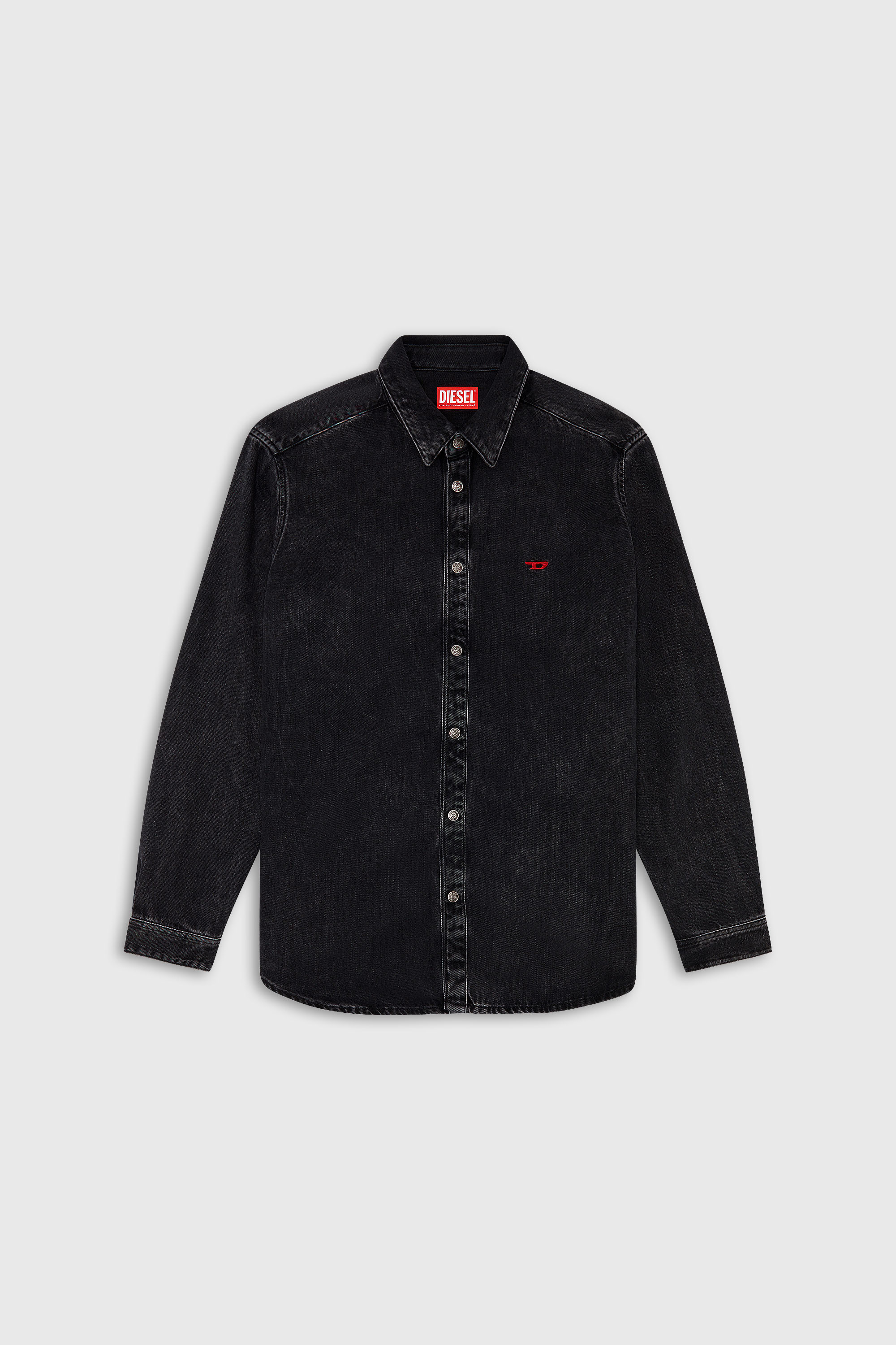 Diesel - D-SIMPLY, Herren Shirt aus TENCEL-Denim in Schwarz - 2
