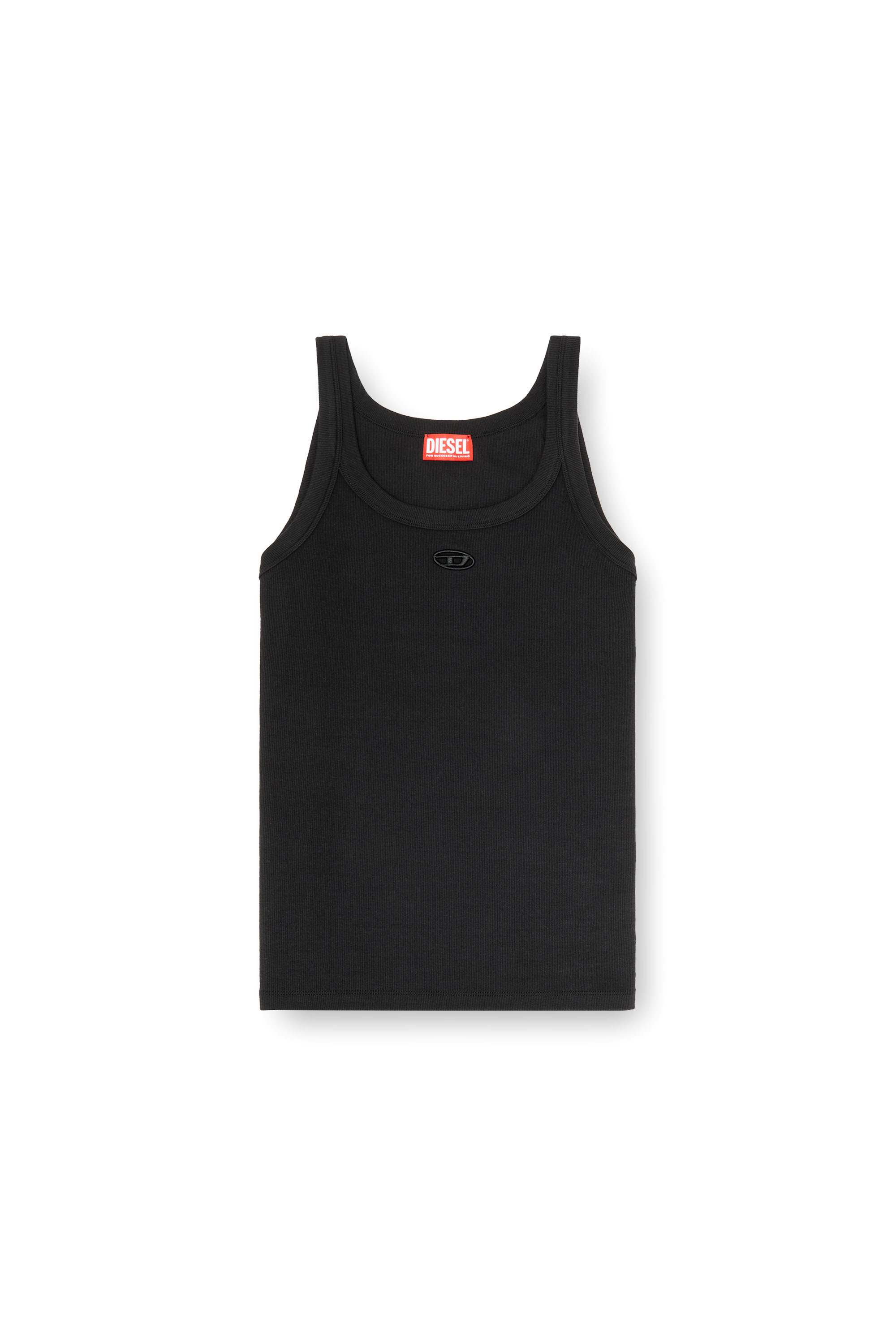 Diesel - T-WIFE-DCO, Man's Slim cotton tank with Oval D logo in Black - 3