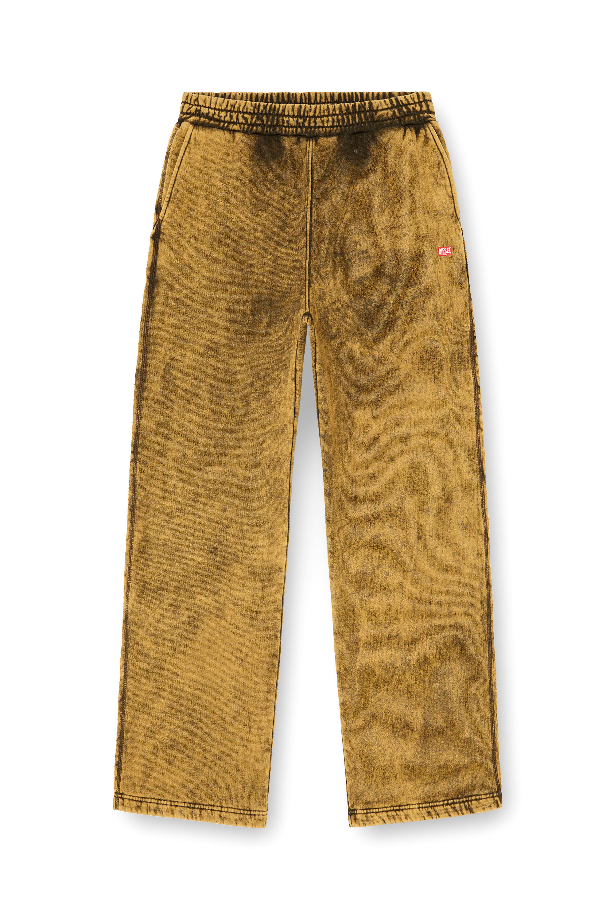 Diesel - P-MARTAINS-RAW, Herren Sweatpants mit acid-wash und offenen Kanten in Braun - 4