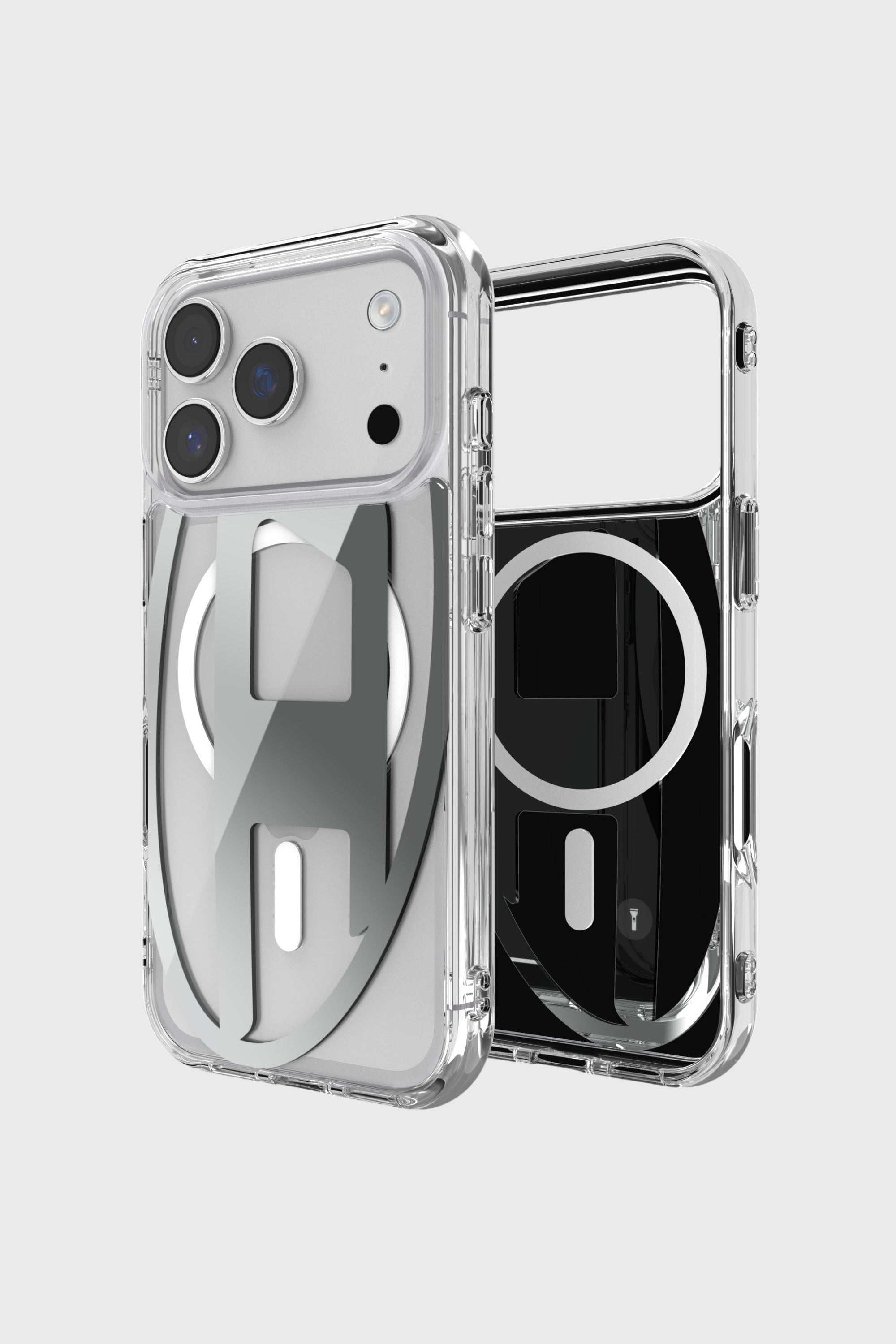 Diesel - 60413 AOP CASE, Unisex Oval D Metallic Case mit Magsafe f&uuml;r iPhone 17 Pro in Grau - 1