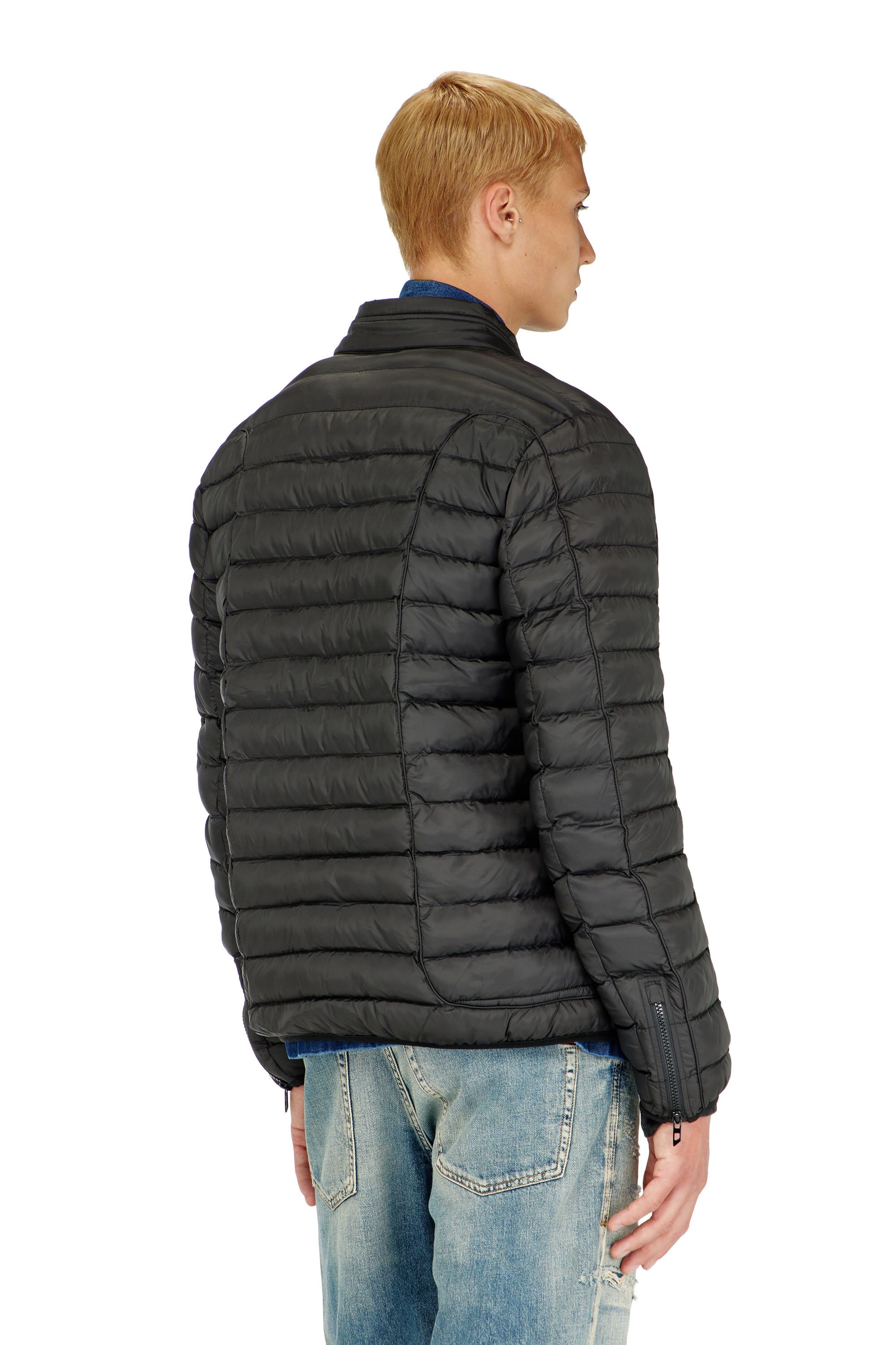Diesel - W-PILOT, Herren Pufferjacke aus leichtem Nylon in Schwarz - 4