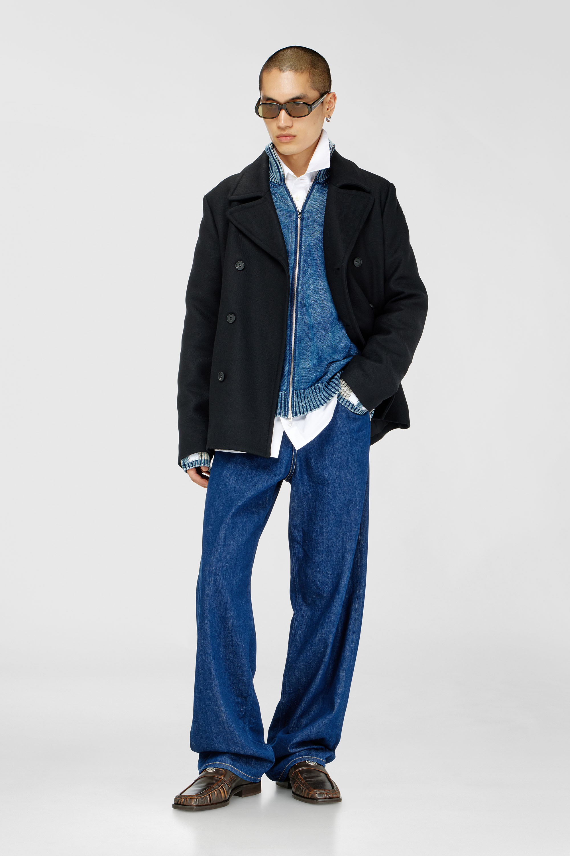 Diesel - W-HALEY-WRD, Herren Cabanjacke aus gefilztem Wollgemisch in Schwarz - 2