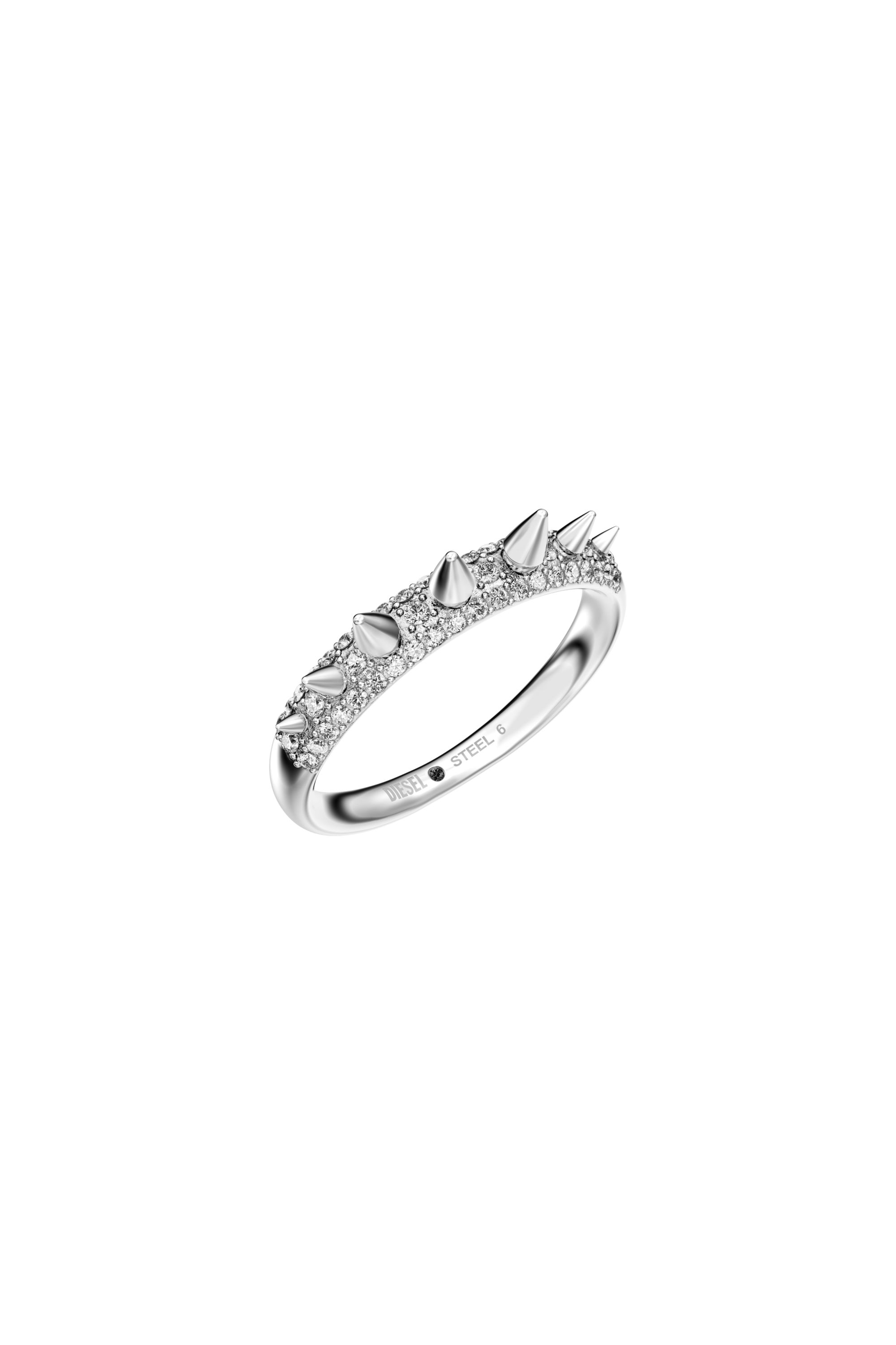 Diesel - DX1729040, Unisex's Stainless Steel Band Ring in Silver - 1