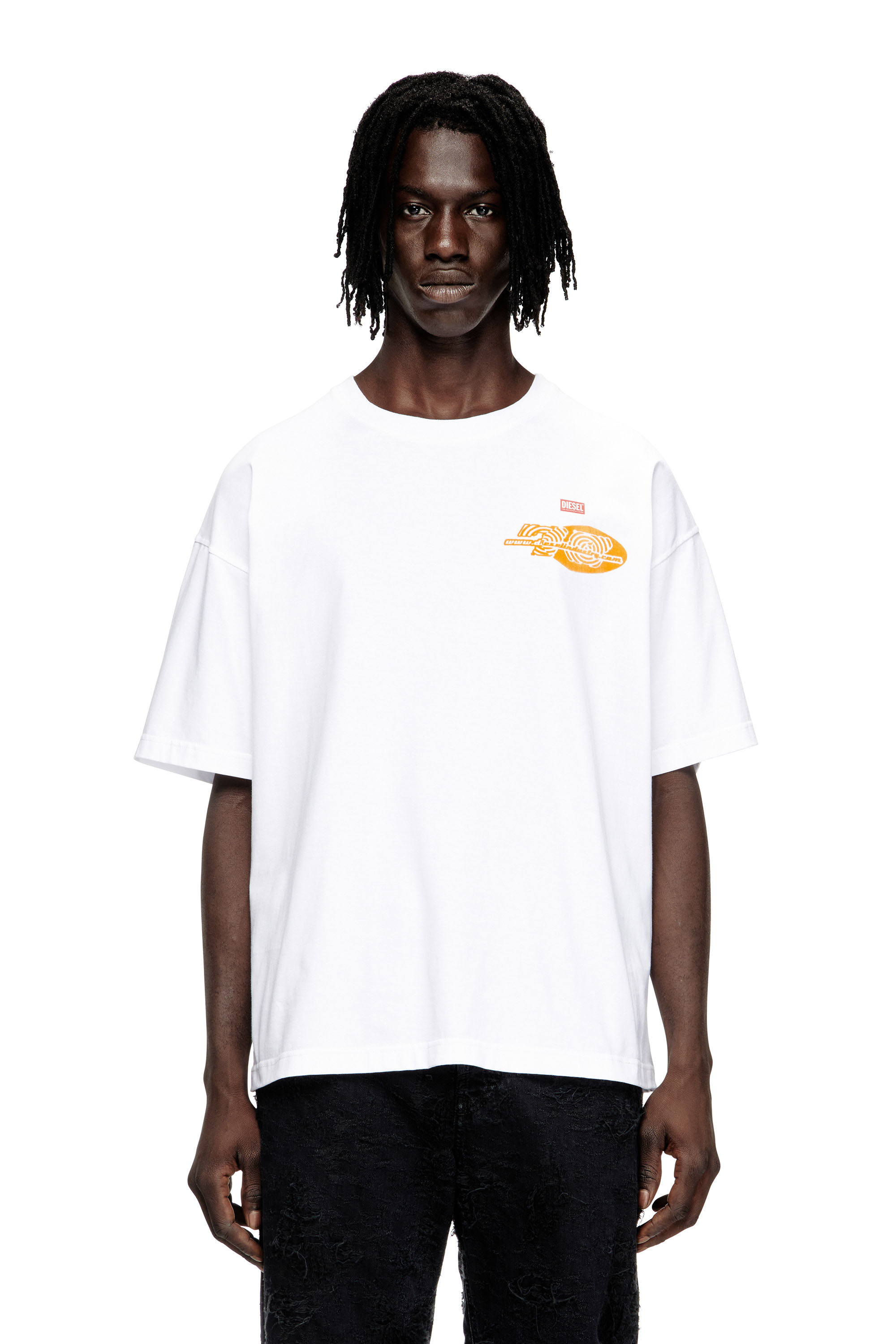 Diesel - T-BOXT-T23, Herren Baumwoll-T-Shirt mit Grafikdruck in Weiß - 1