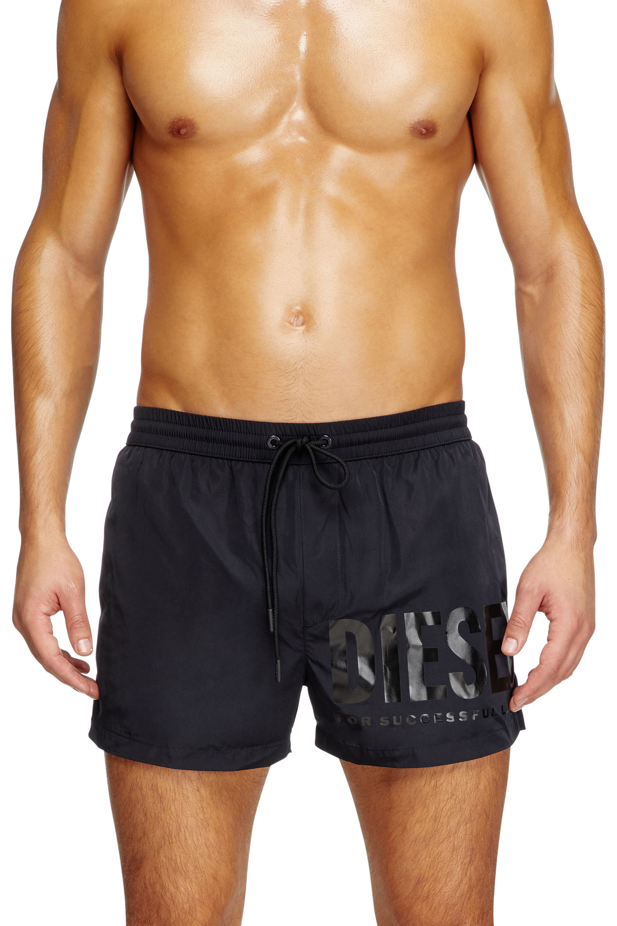 Diesel - MARIO-34-D-CORE, Herren Badeshorts mit Logo-Print in Schwarz - 2