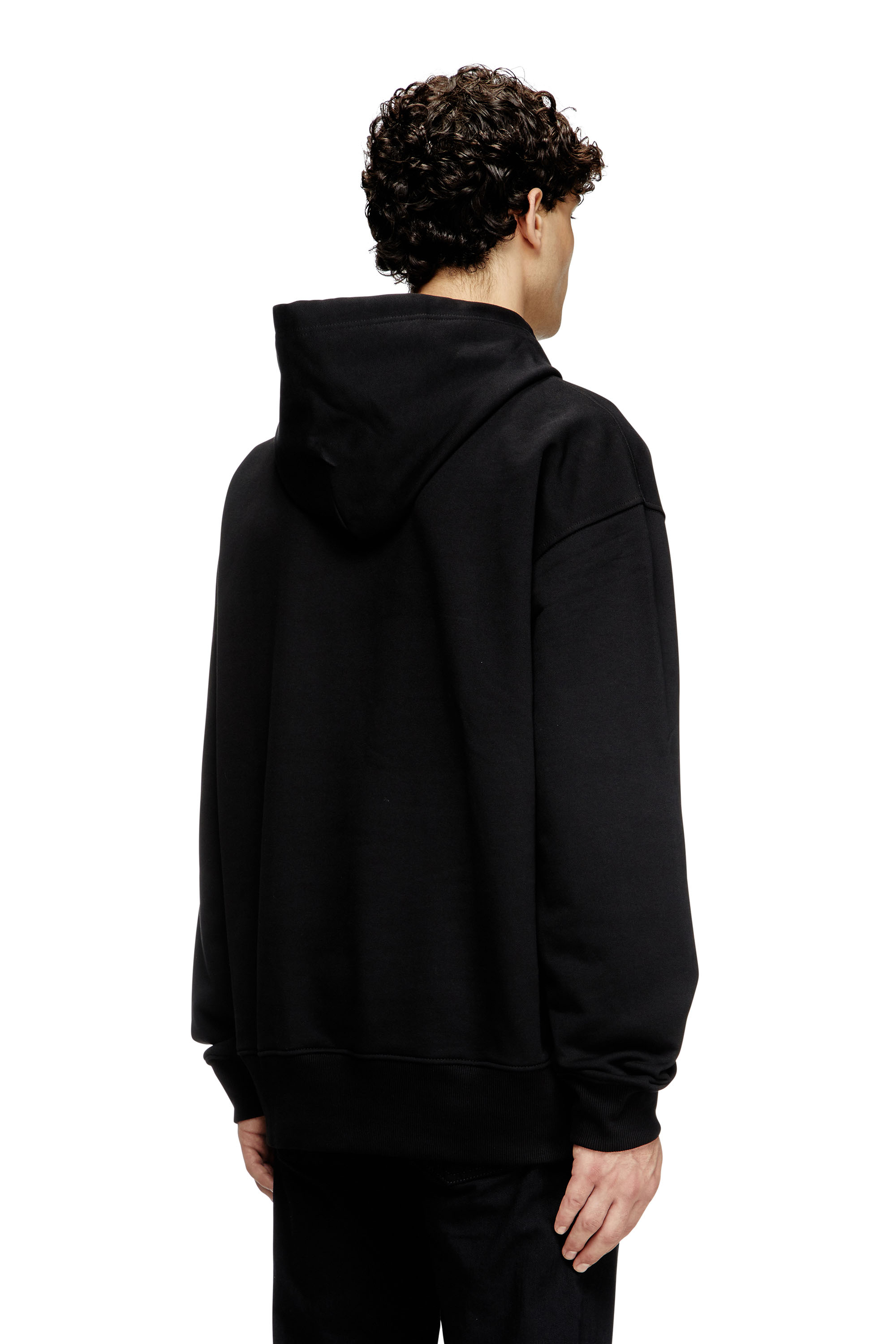Diesel - S-MACS-HOOD-OD, Herren Hoodie in Übergröße mit Metallic-Logo in Schwarz - 4