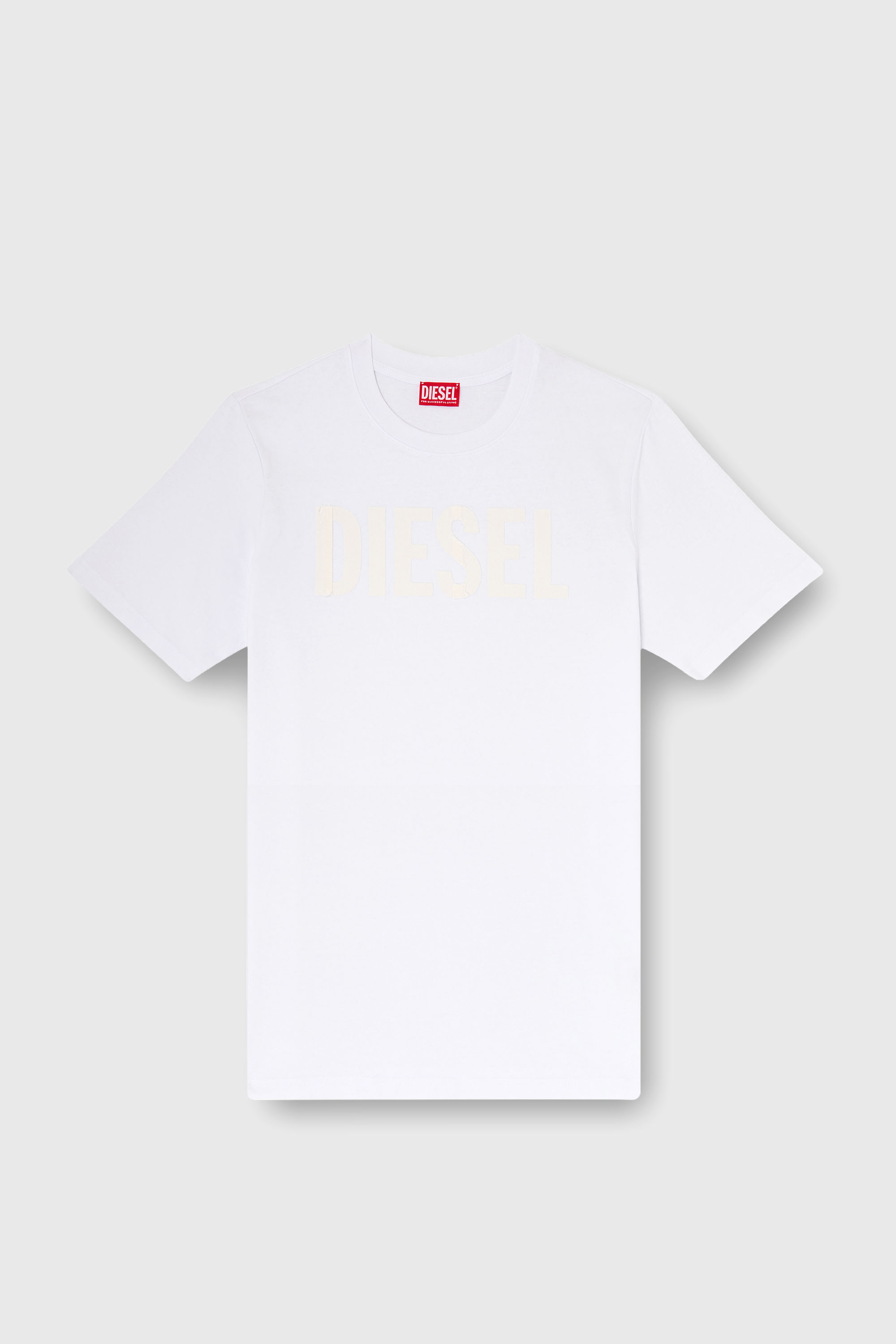Diesel - T-JUST-APP-T92, Herren T-Shirt aus Baumwolle mit tonalem Diesel-Logoprint in Wei&szlig; - 2