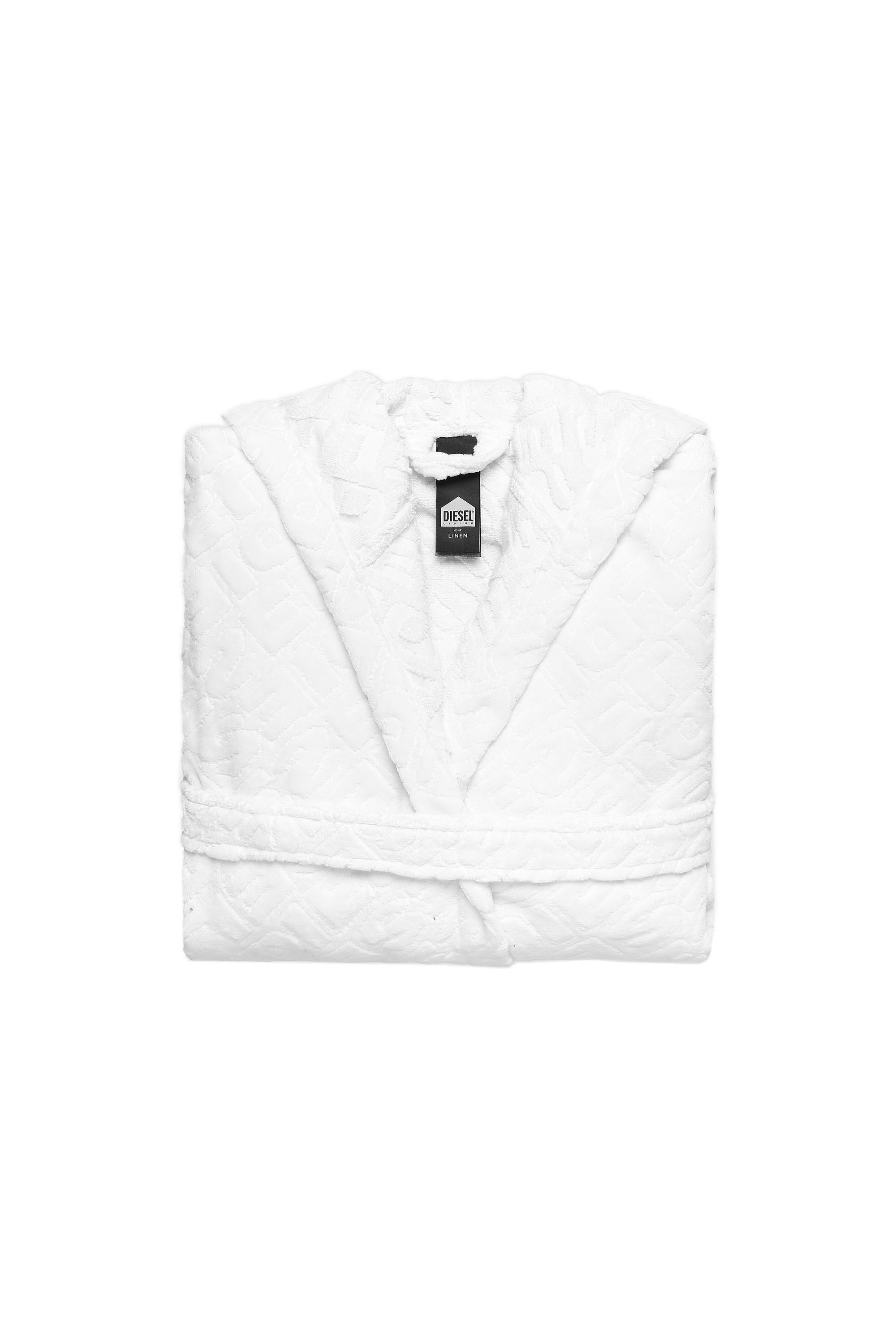 Diesel - ACC  3DLOGO     CAP XXL, Unisex Bademantel mit Kapuze 3D LOGO, XXL in Wei&szlig; - 1