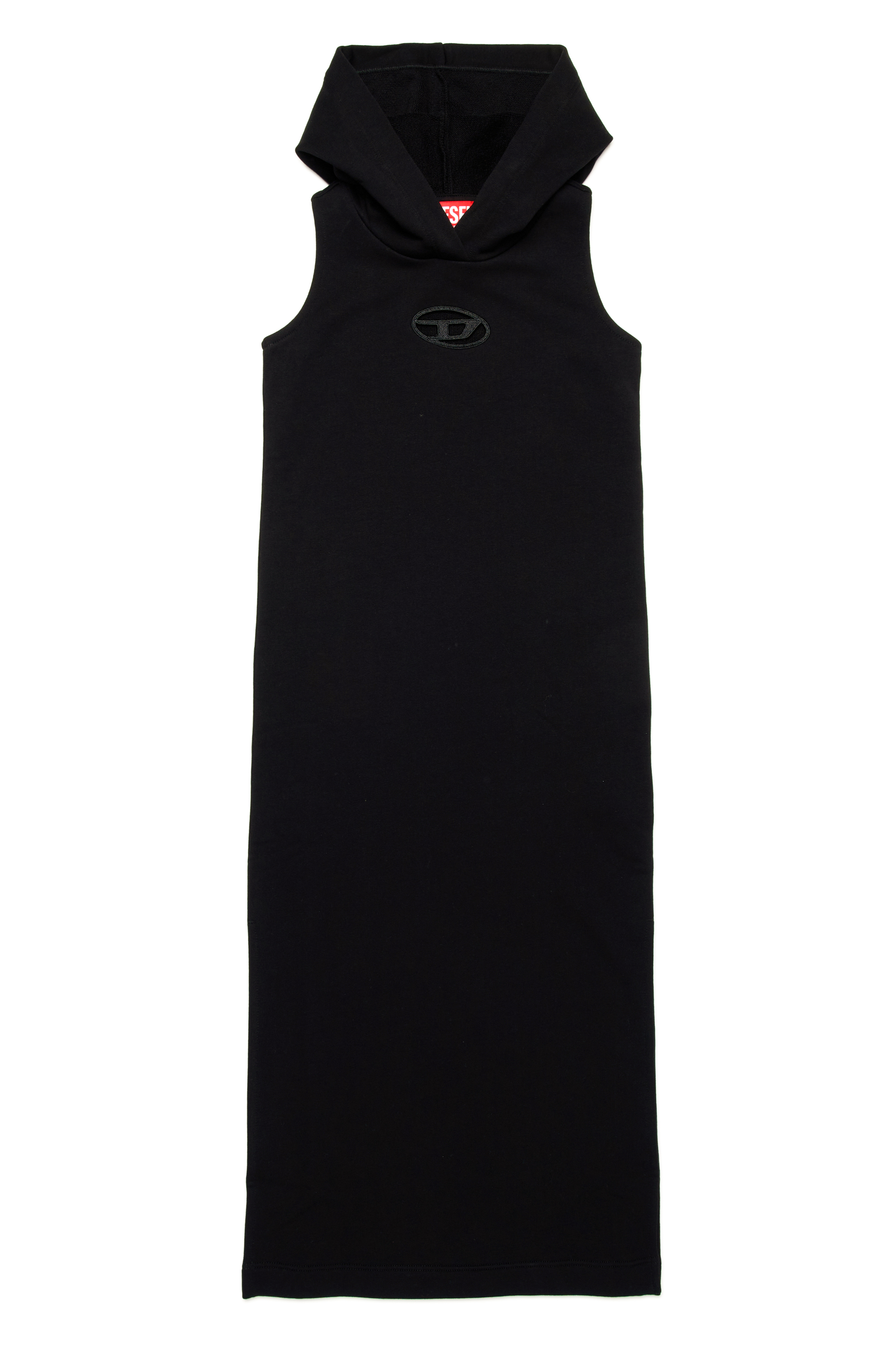 Diesel - DYTES, Damen Ärmelloses Kapuzenkleid mit Cutout-Logo in Schwarz - 1