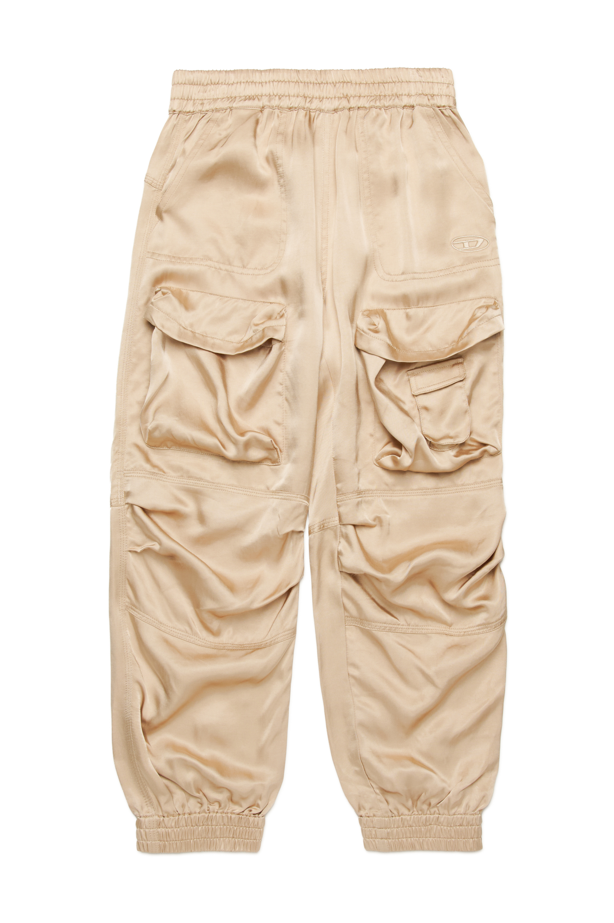 Diesel - PMIRTOW, Damen Gl&auml;nzende Cargo-Hose aus Satin in Hellbraun - 1